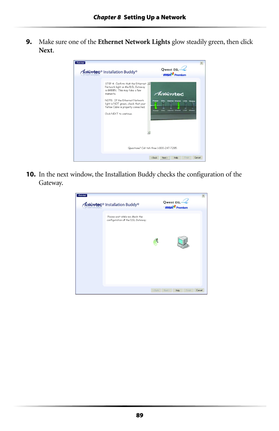 Actiontec electronic GT701-WG user manual Setting Up a Network 