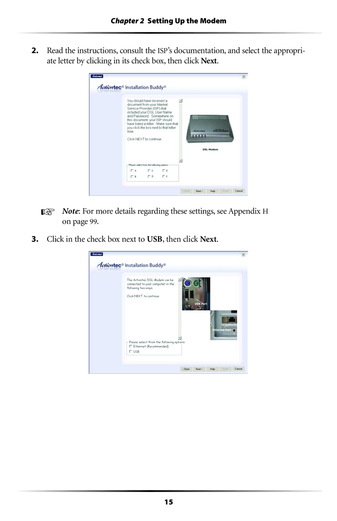 Actiontec electronic GT701 user manual Setting Up the Modem 