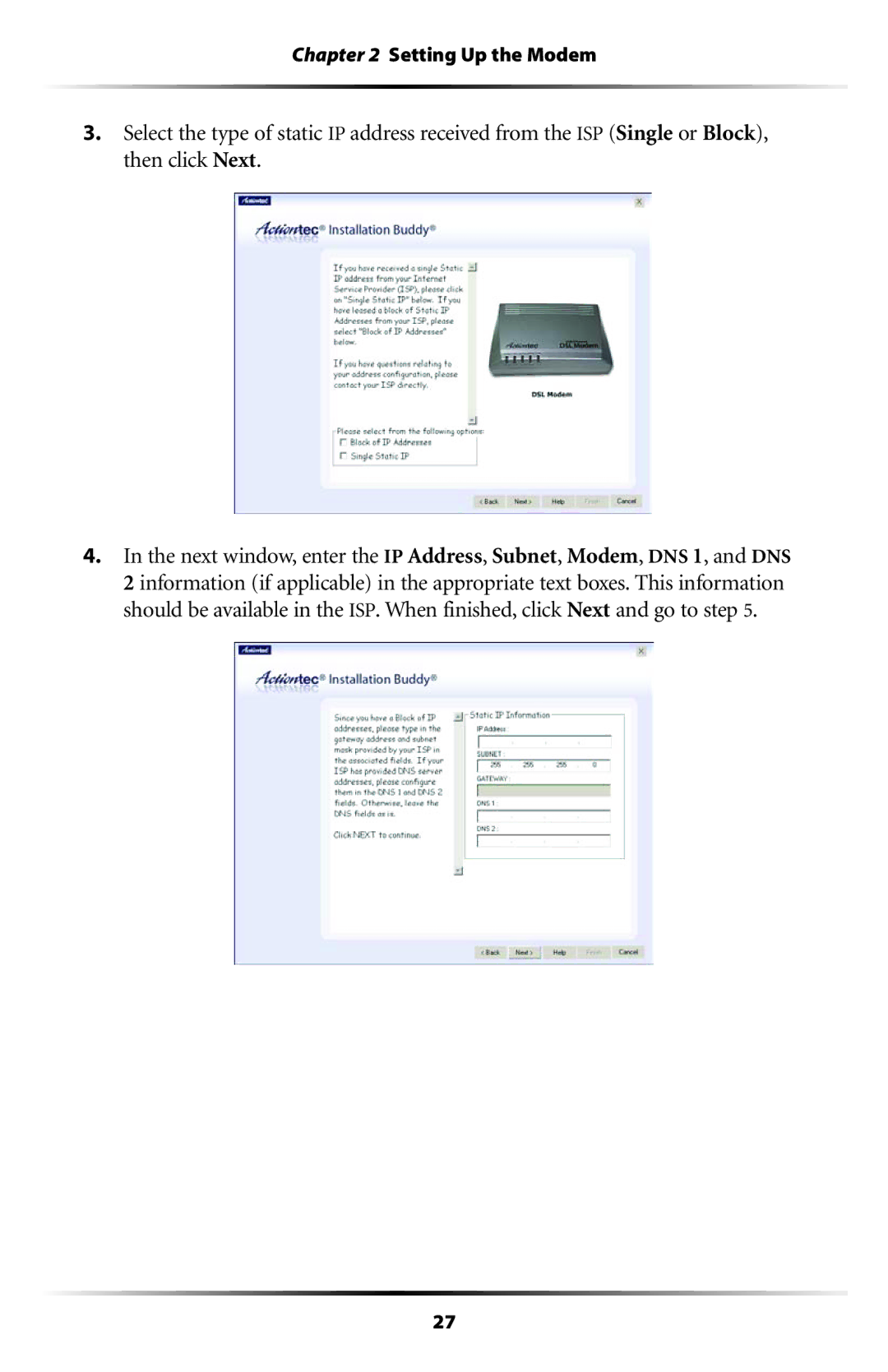 Actiontec electronic GT701 user manual Setting Up the Modem 