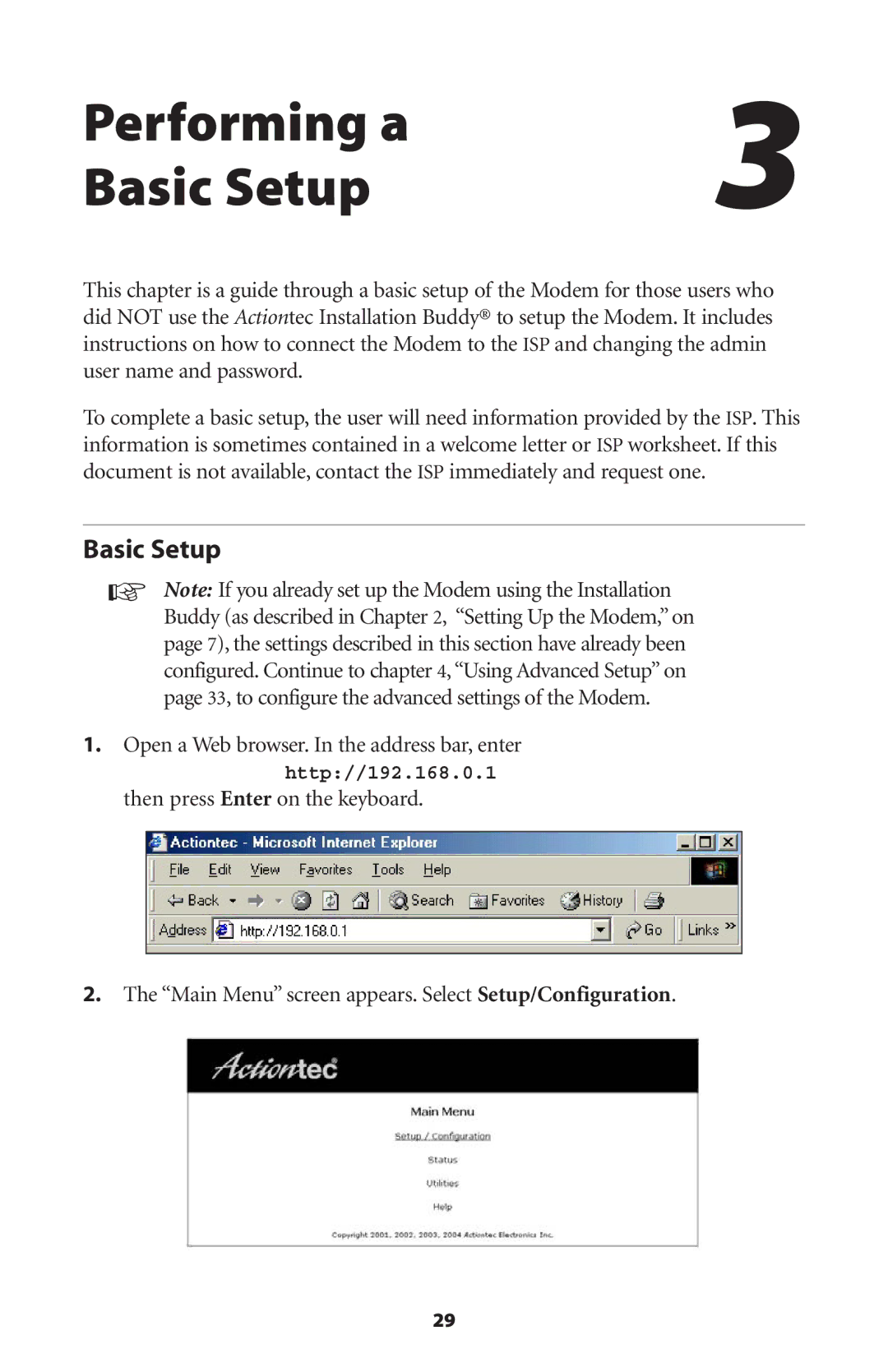 Actiontec electronic GT701 user manual Performing a Basic Setup 