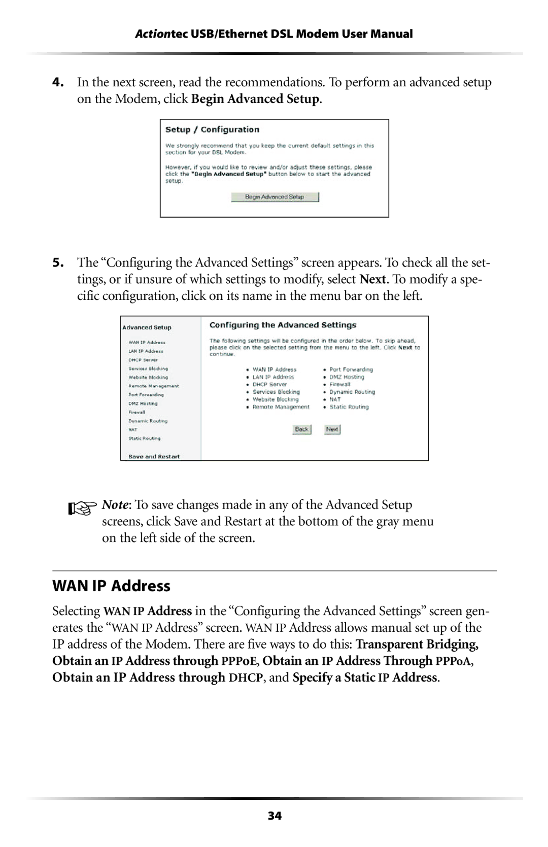 Actiontec electronic GT701 user manual WAN IP Address 