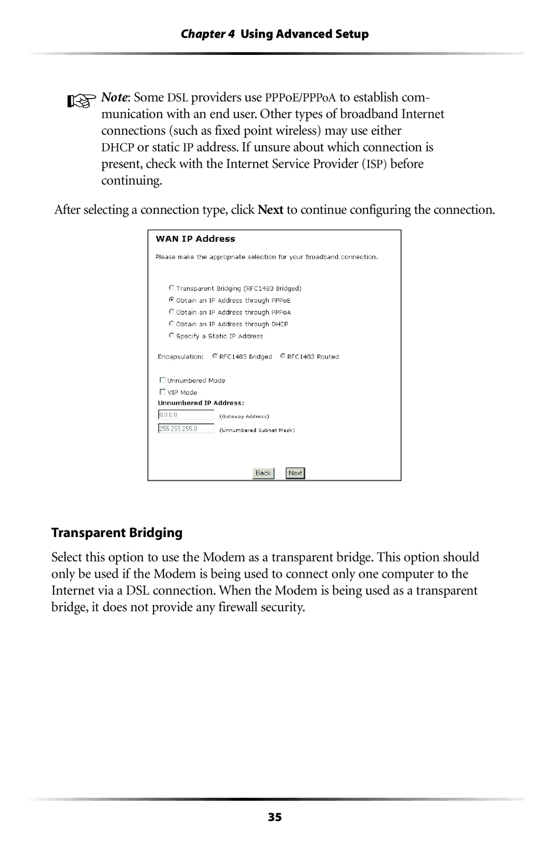 Actiontec electronic GT701 user manual Transparent Bridging 