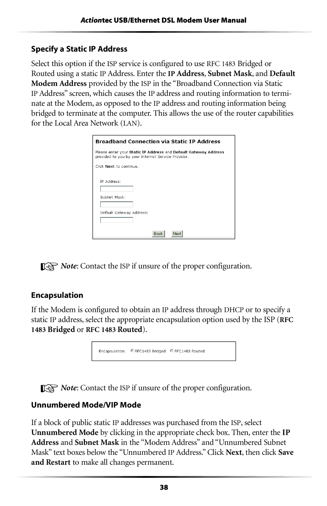 Actiontec electronic GT701 user manual Specify a Static IP Address 