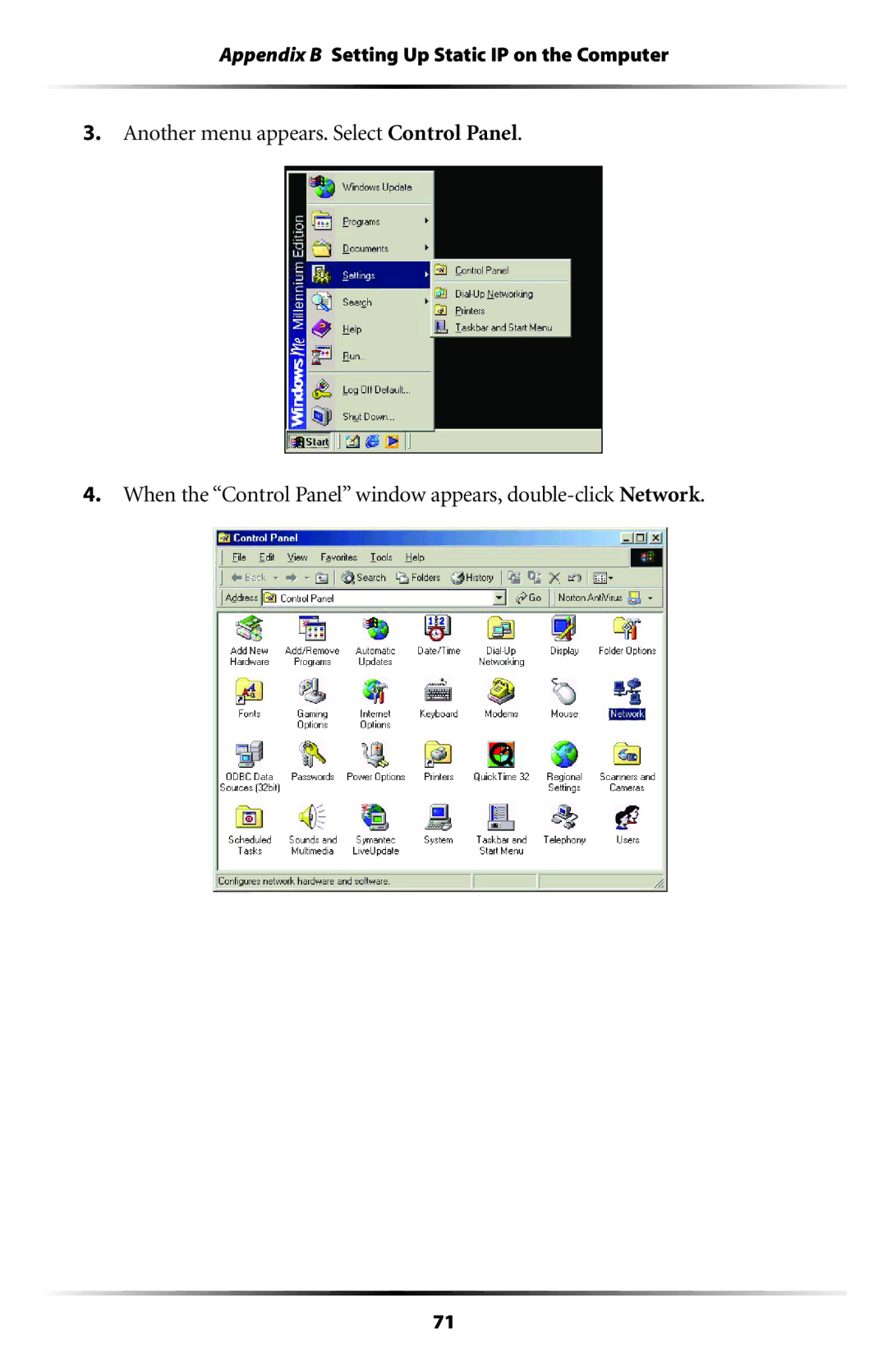 Actiontec electronic GT701 user manual Appendix B Setting Up Static IP on the Computer 