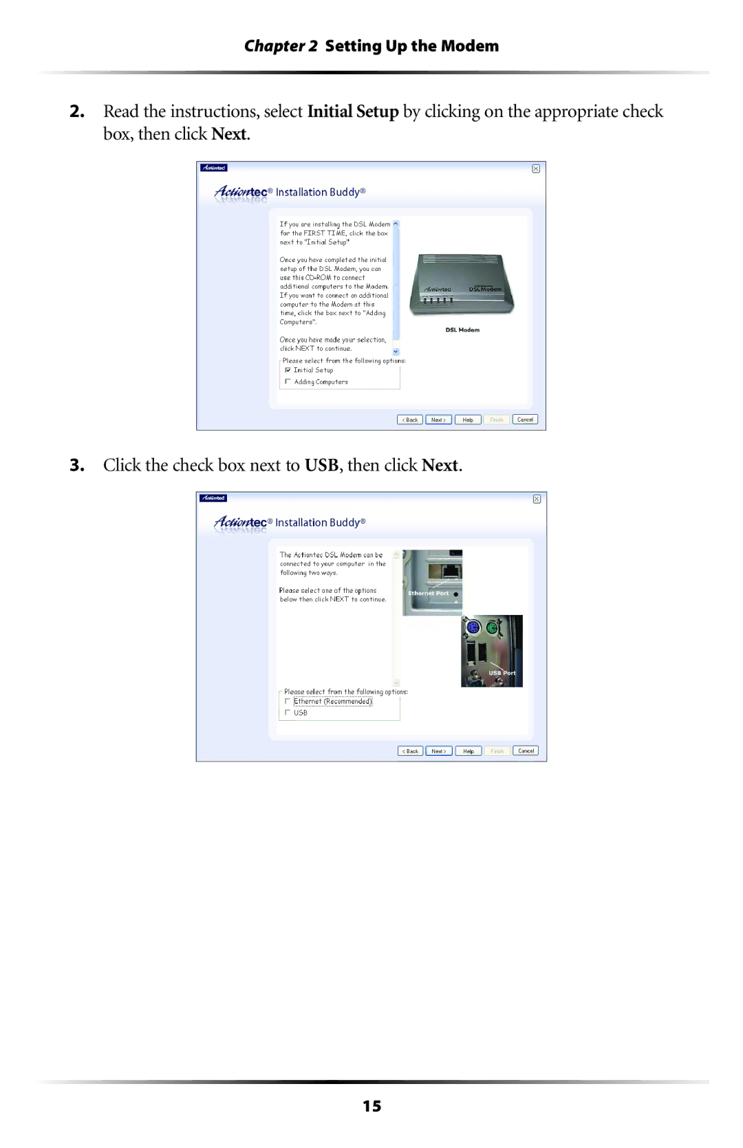 Actiontec electronic GT701A user manual Setting Up the Modem 