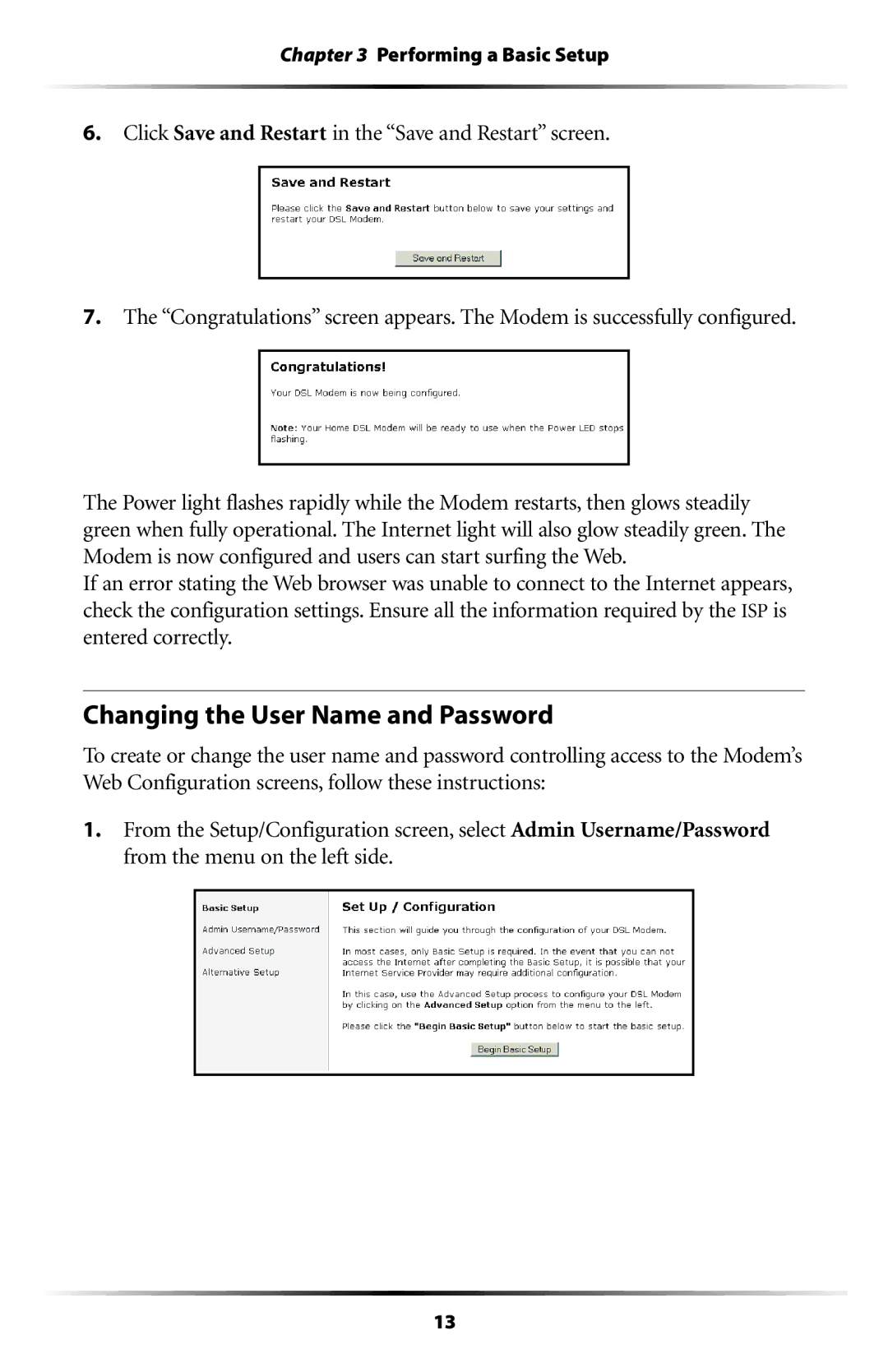 Actiontec electronic GT701WG-QW04 user manual Changing the User Name and Password 