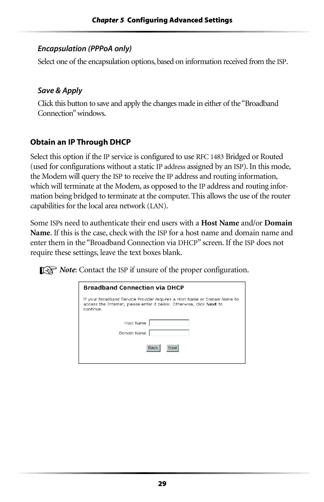 Actiontec electronic GT701WG-QW04 user manual Encapsulation PPPoA only, Save & Apply 