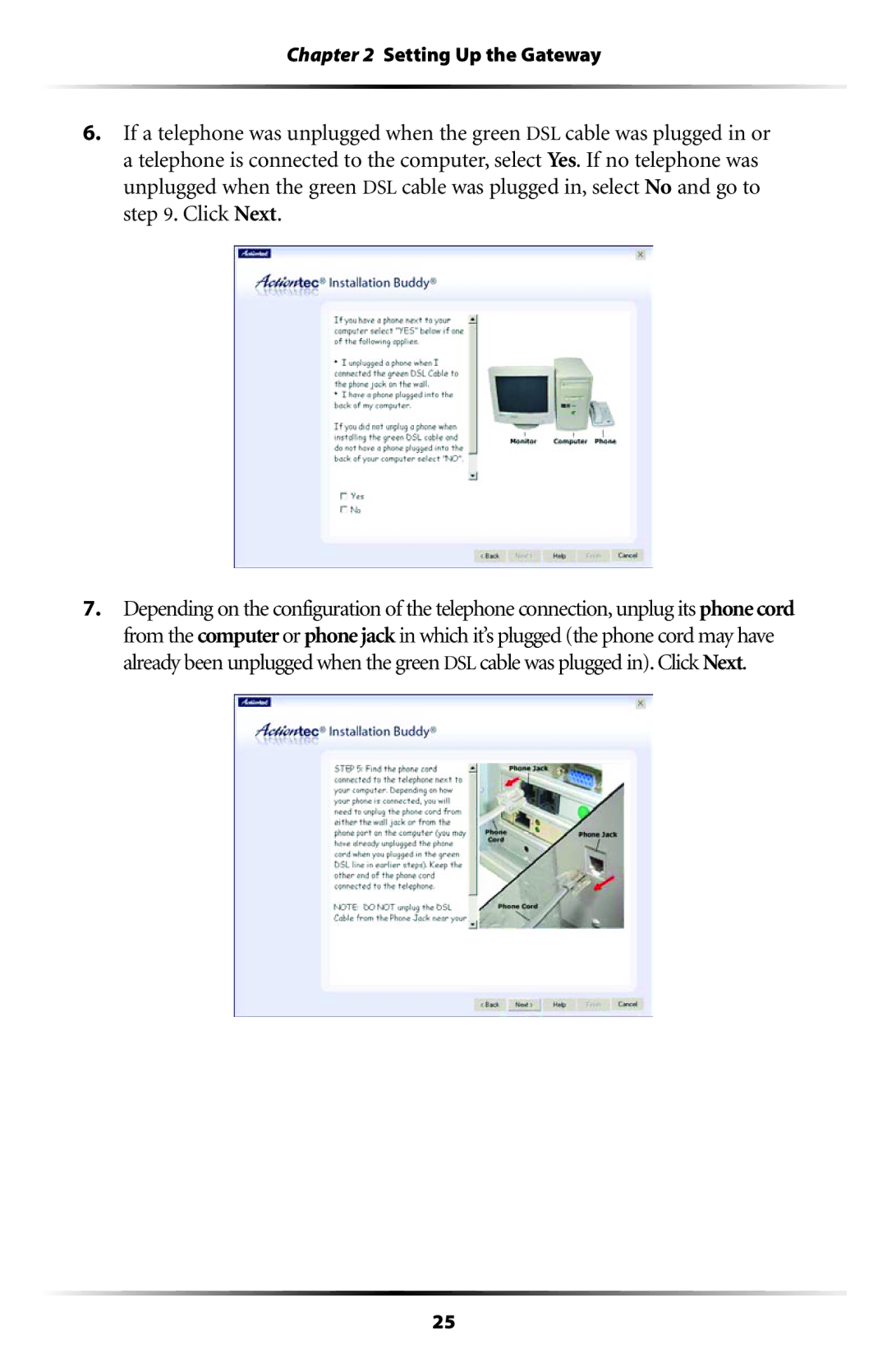 Actiontec electronic GT701WG user manual Setting Up the Gateway 