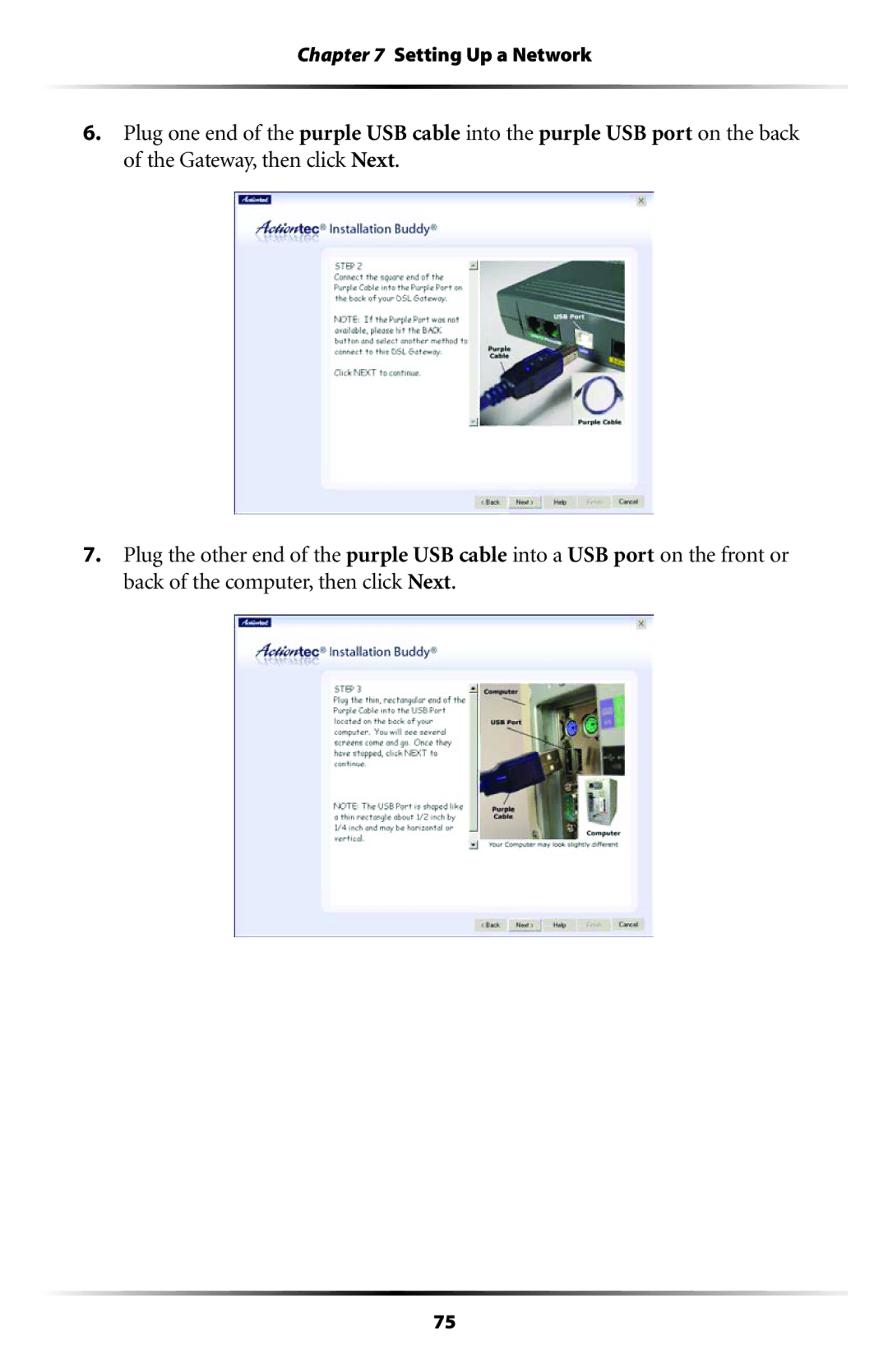 Actiontec electronic GT701WG user manual Setting Up a Network 