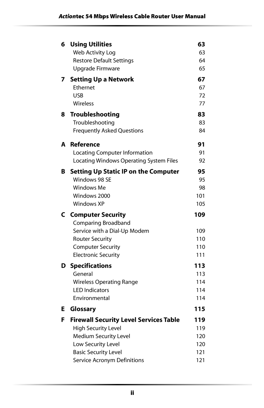 Actiontec electronic GT701WRU user manual Using Utilities 