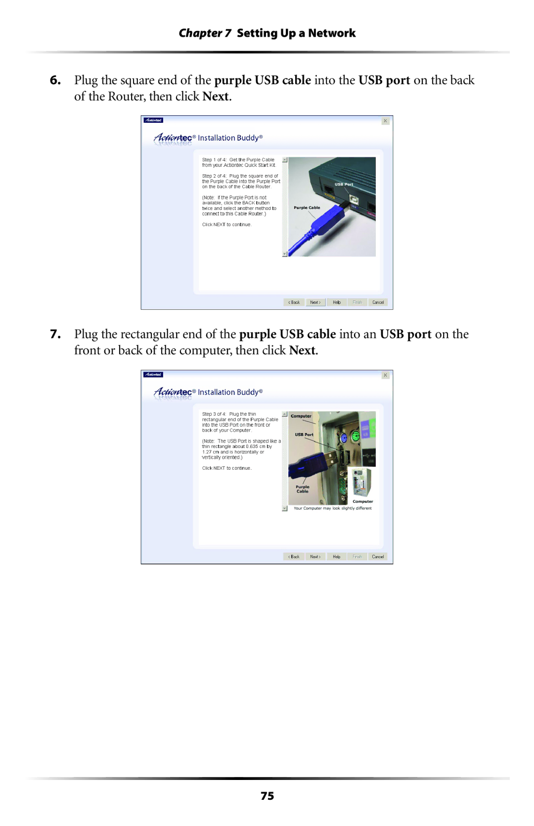 Actiontec electronic GT701WRU user manual Setting Up a Network 