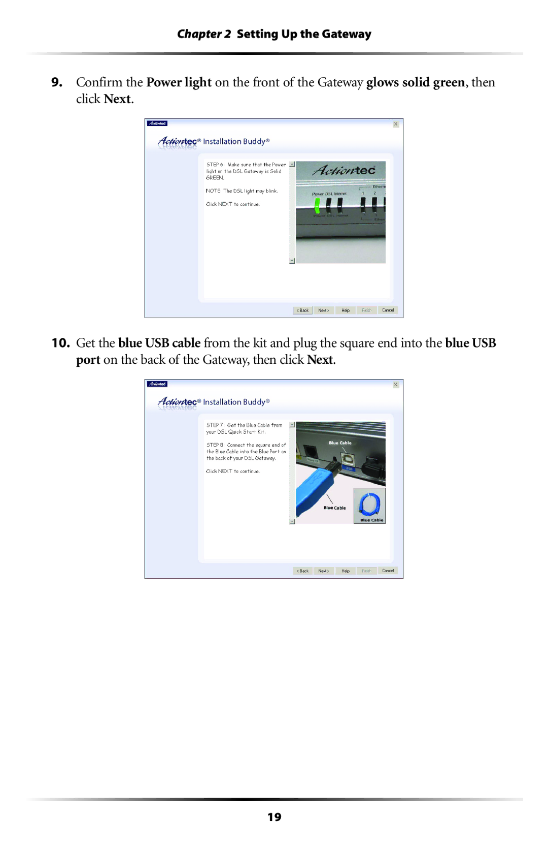 Actiontec electronic GT704 user manual Setting Up the Gateway 