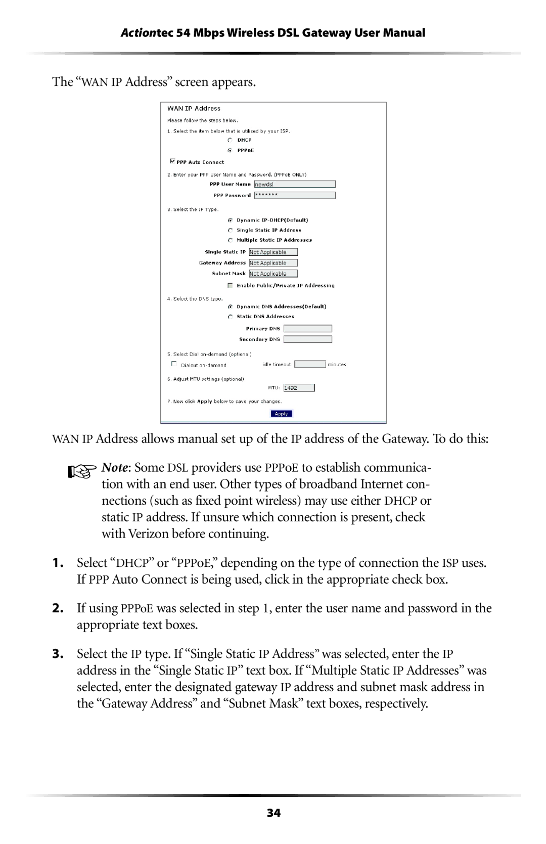 Actiontec electronic GT704WG user manual 