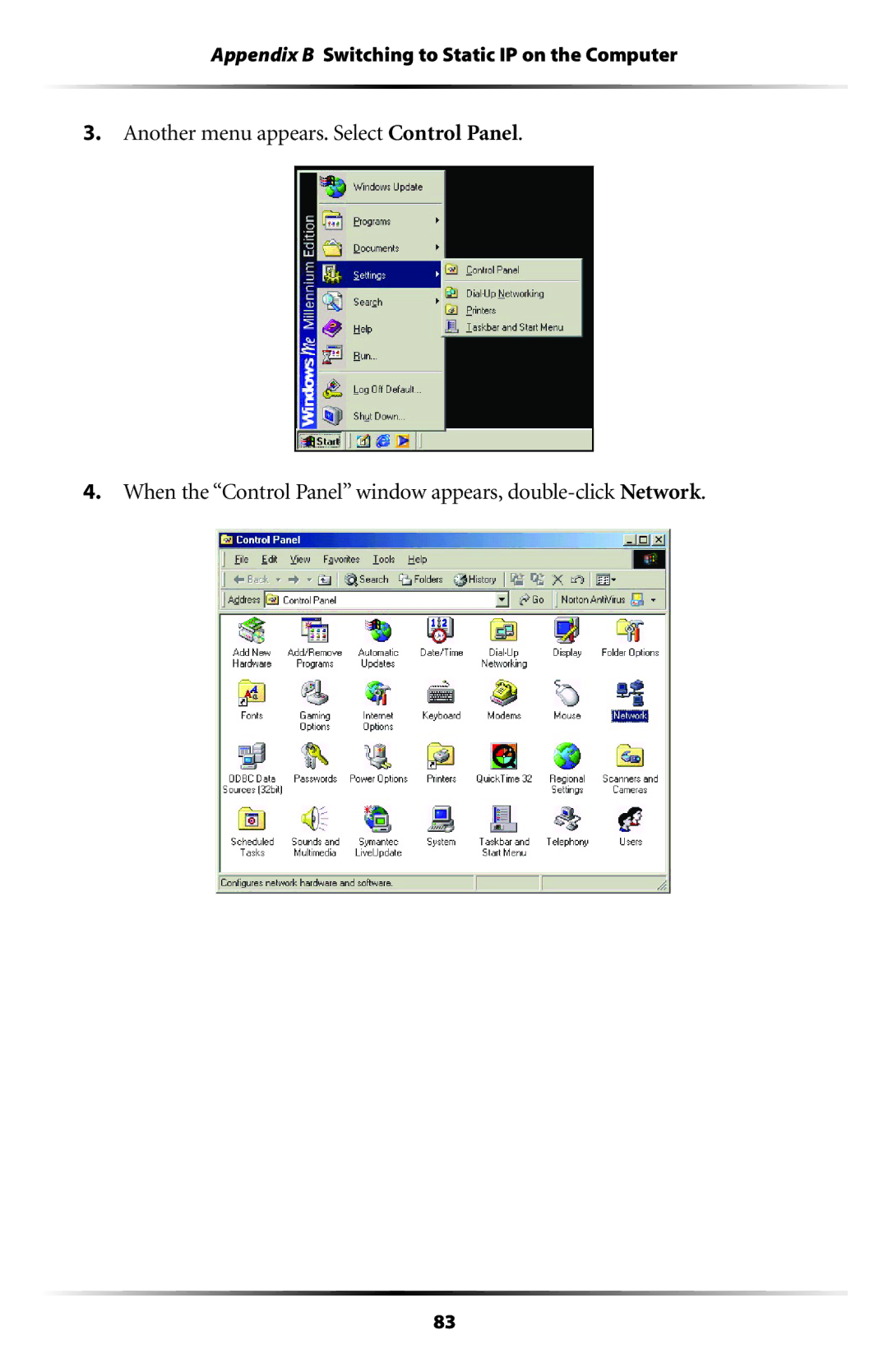 Actiontec electronic GT704WG user manual Appendix B Switching to Static IP on the Computer 