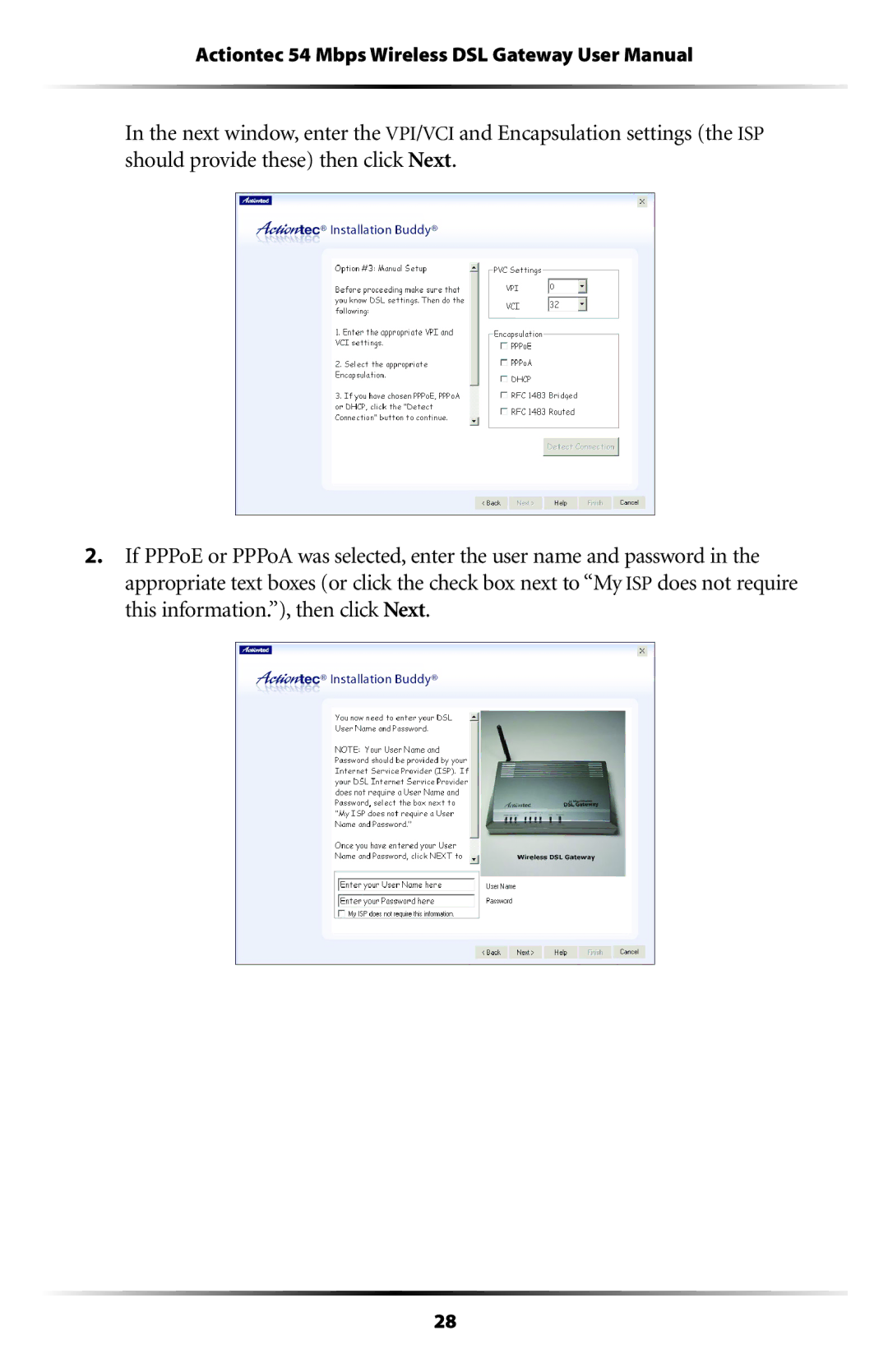 Actiontec electronic GT704WGB manual Should Provide These then Click .EXT 