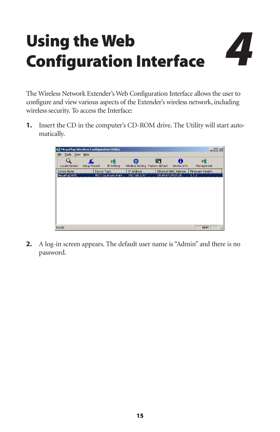 Actiontec electronic HPAP108T manual Using the Web Configuration Interface 