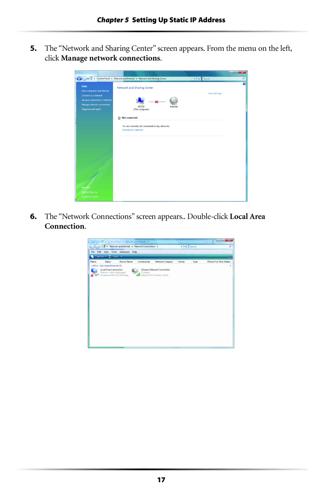 Actiontec electronic HPE200AV user manual Setting Up Static IP Address 