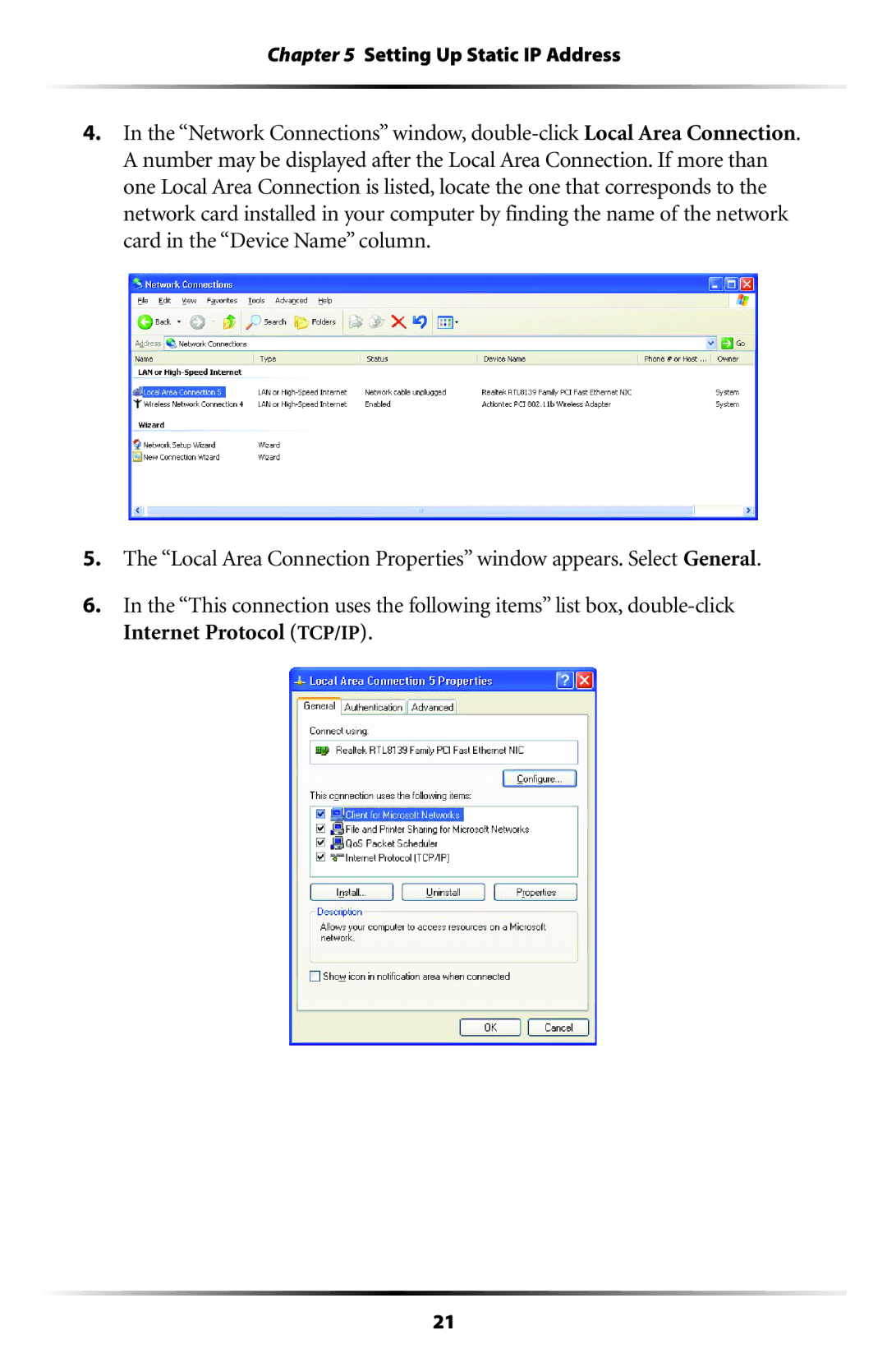 Actiontec electronic HPE200AV user manual Setting Up Static IP Address 