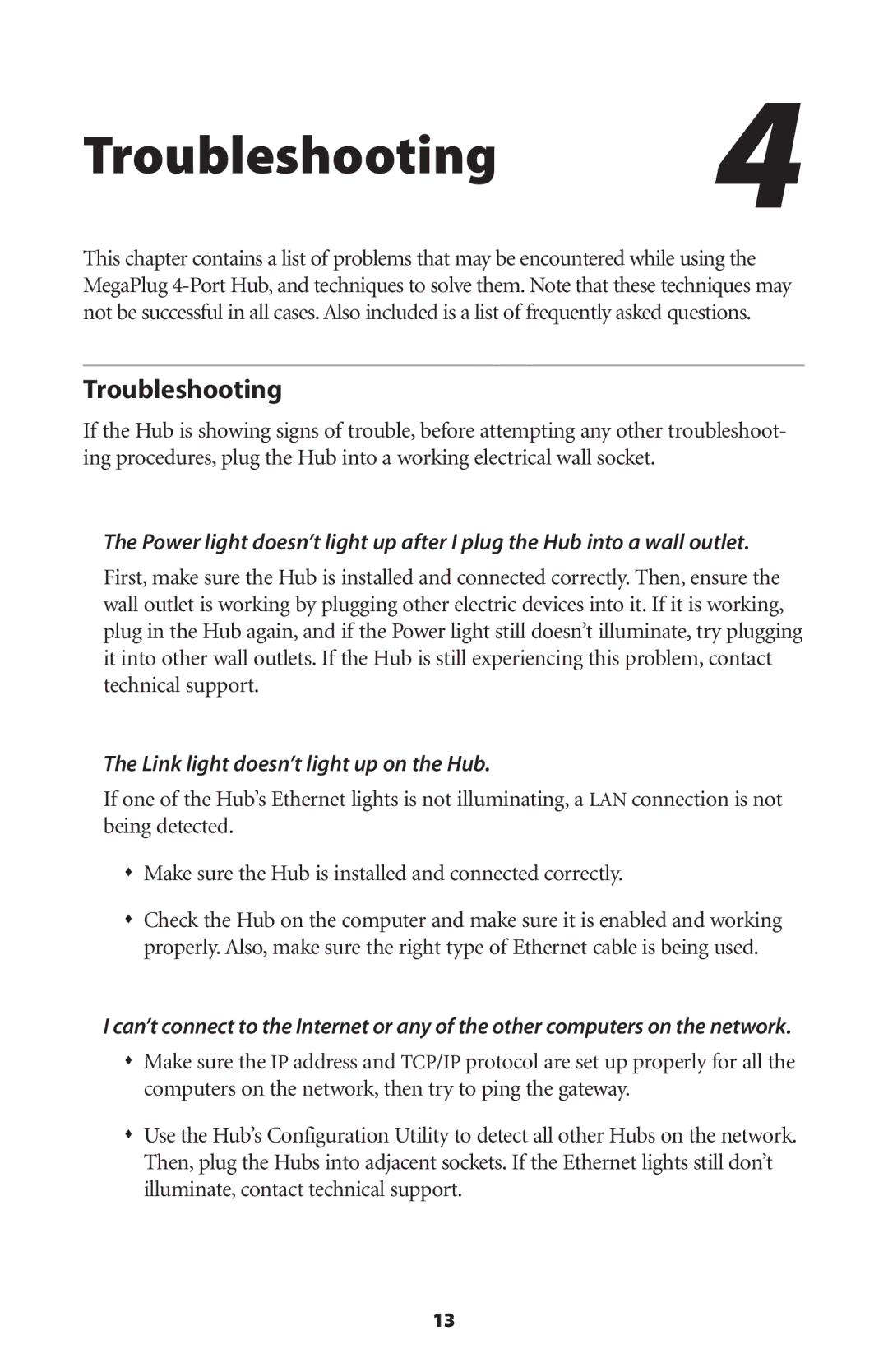 Actiontec electronic HPE400T user manual Troubleshooting 