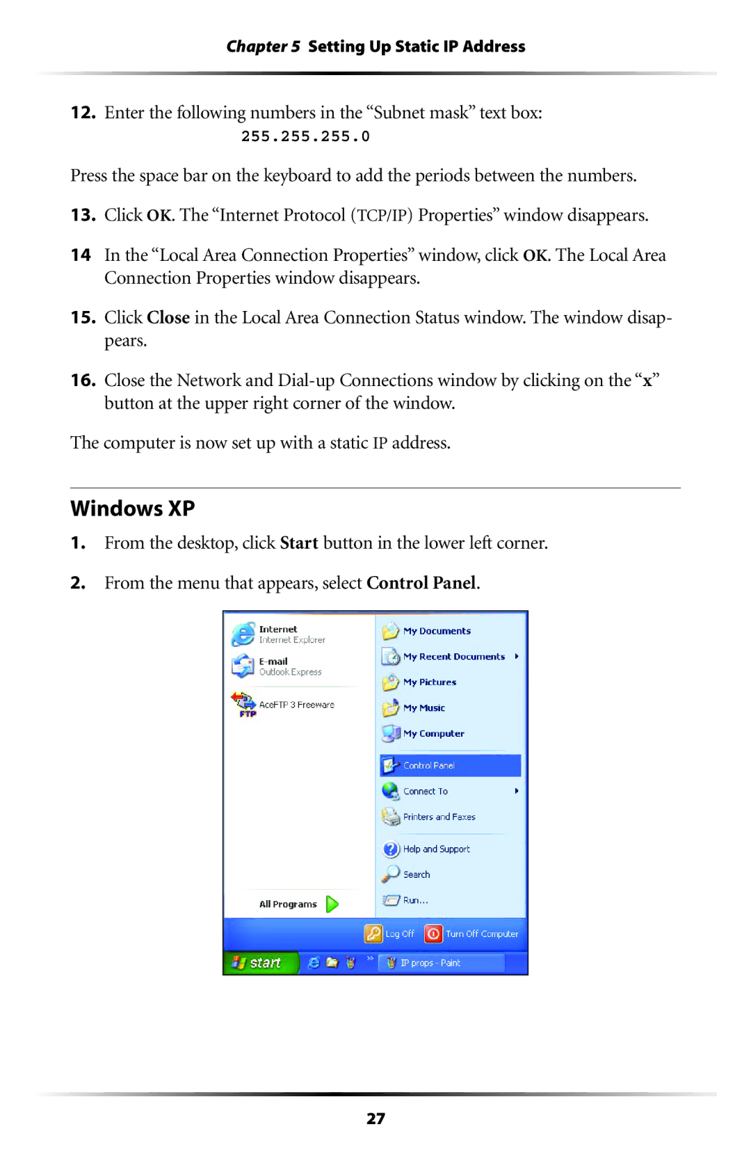 Actiontec electronic HPE400T user manual Windows XP 