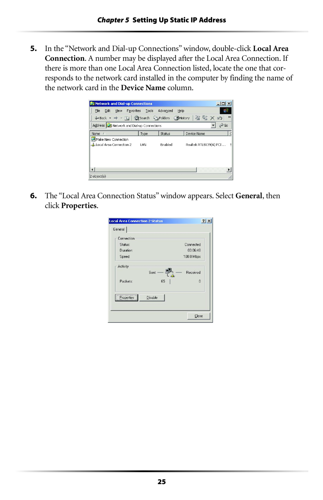Actiontec electronic HPE400T user manual Setting Up Static IP Address 