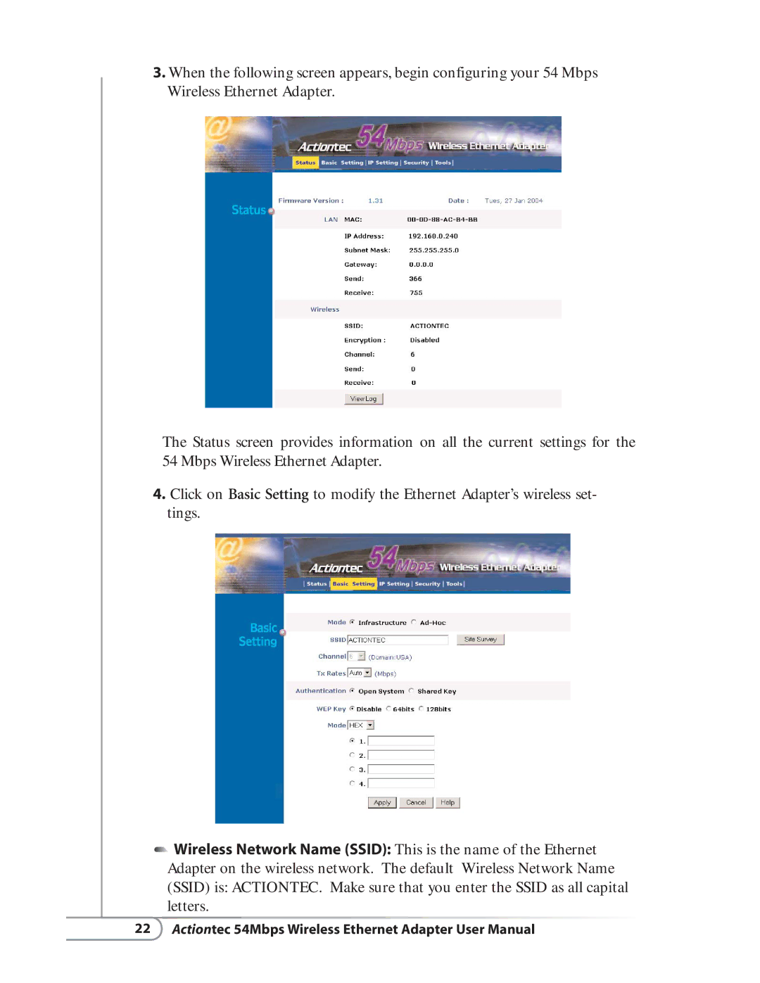 Actiontec electronic HWE05490-01 user manual 