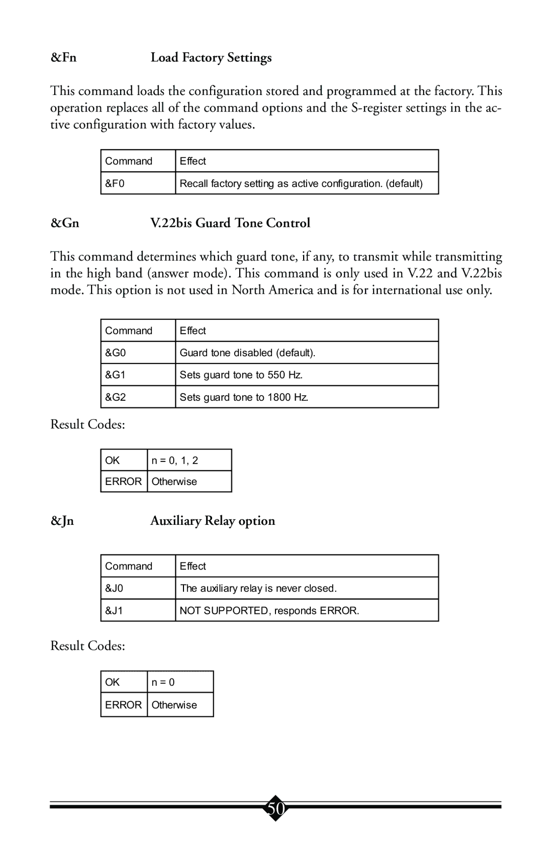 Actiontec electronic IS560LH user manual 22bis Guard Tone Control, Auxiliary Relay option 