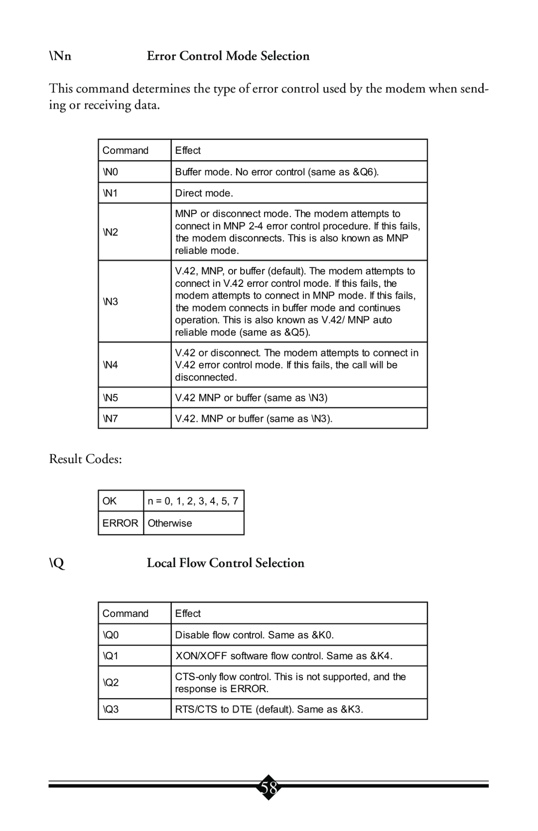 Actiontec electronic IS560LH user manual Nn, Local Flow Control Selection 