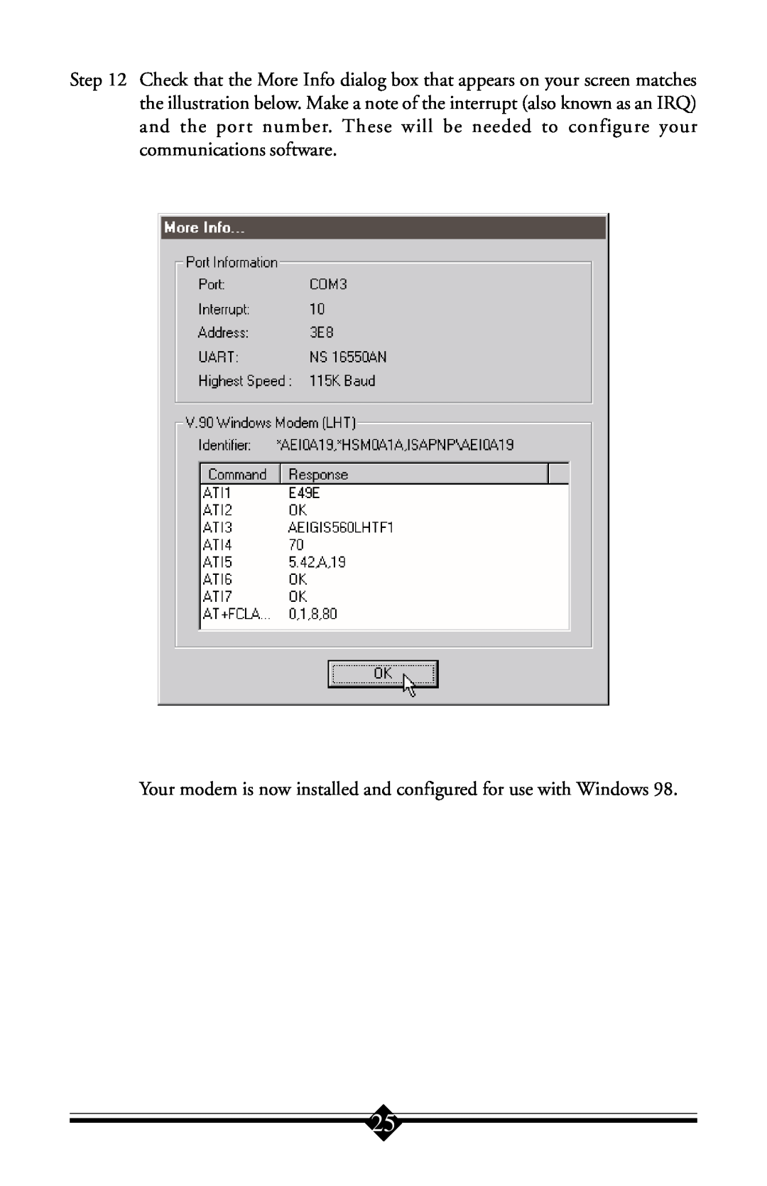 Actiontec electronic IS560LH user manual Your modem is now installed and configured for use with Windows 