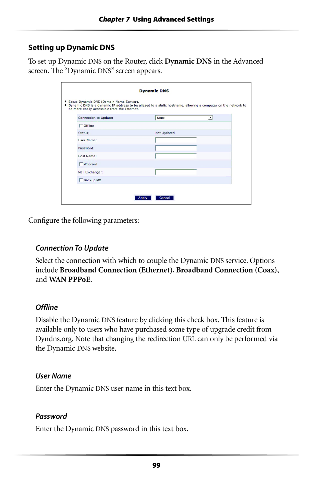 Actiontec electronic MI408 manual Connection To Update, Offline, User Name, Password 