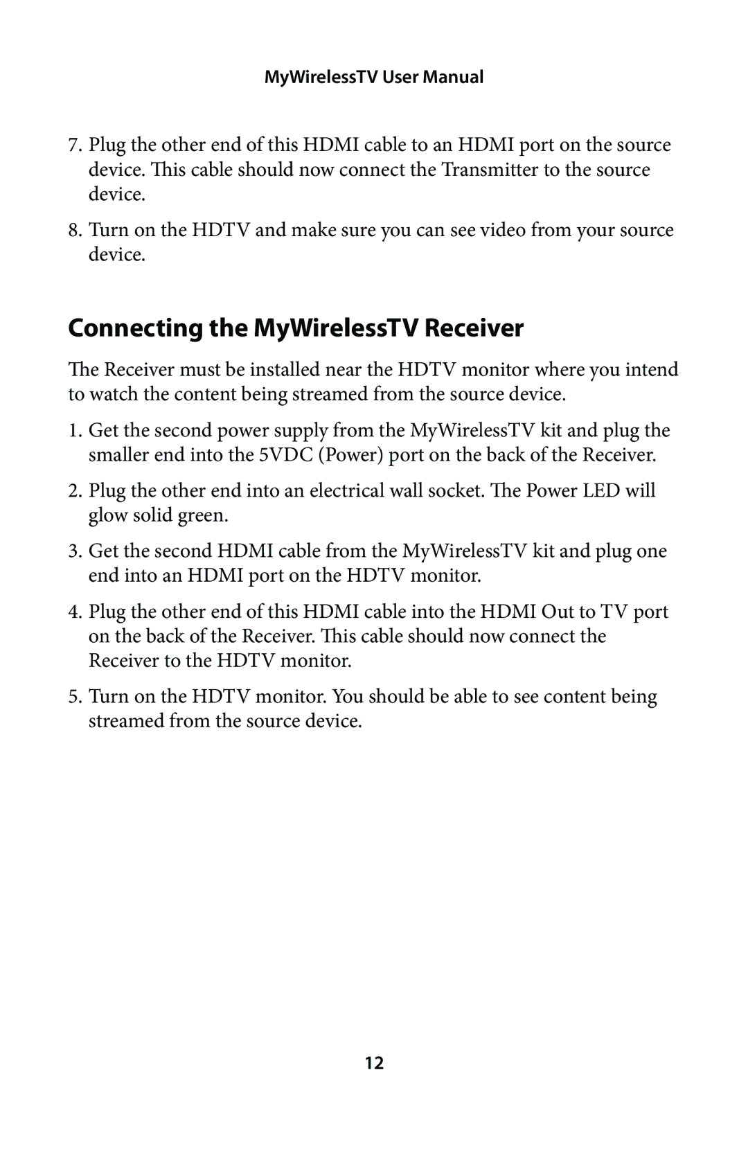 Actiontec electronic MWTV200KIT01 user manual Connecting the MyWirelessTV Receiver 