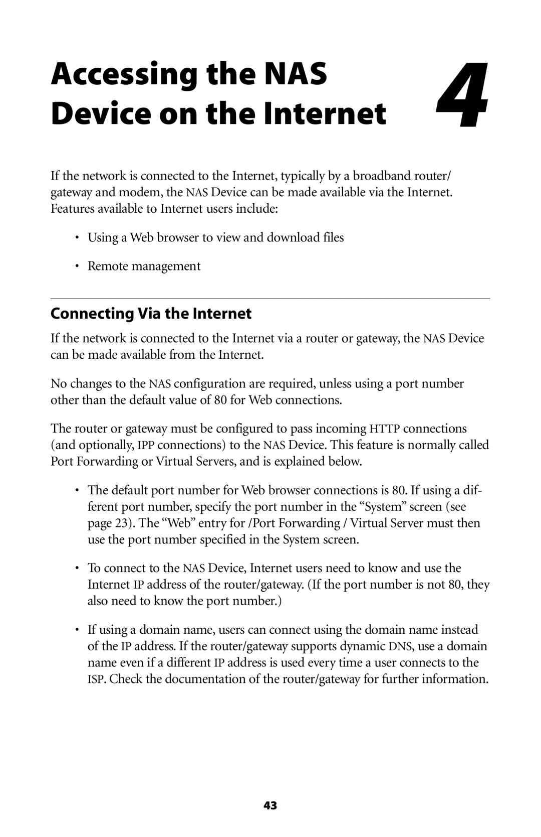 Actiontec electronic NS100-400, NS100-200, NS100-250 Accessing the NAS Device on the Internet, Connecting Via the Internet 