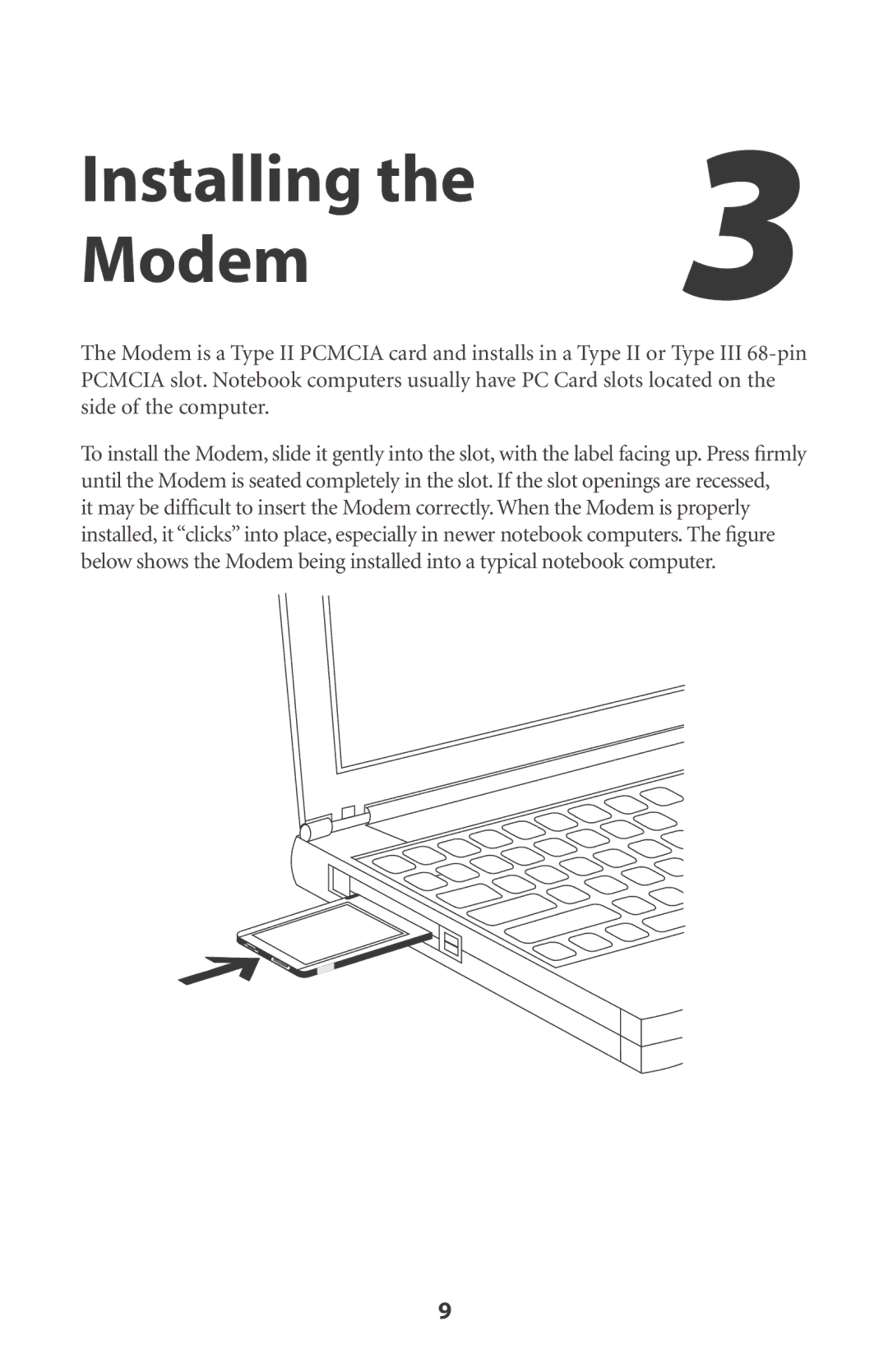 Actiontec electronic PCMCIA manual Installing Modem 