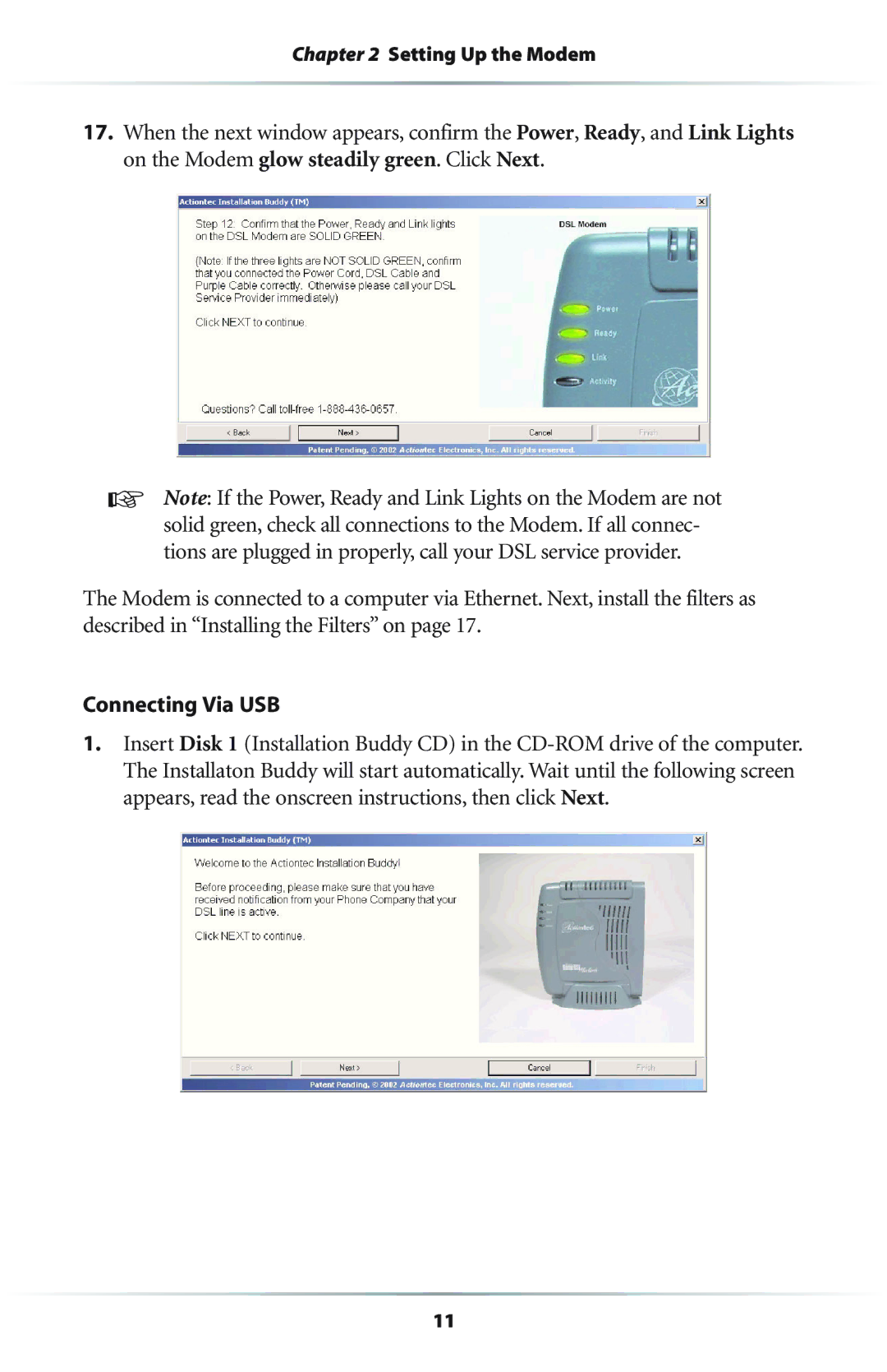 Actiontec electronic R4500U user manual Connecting Via USB 