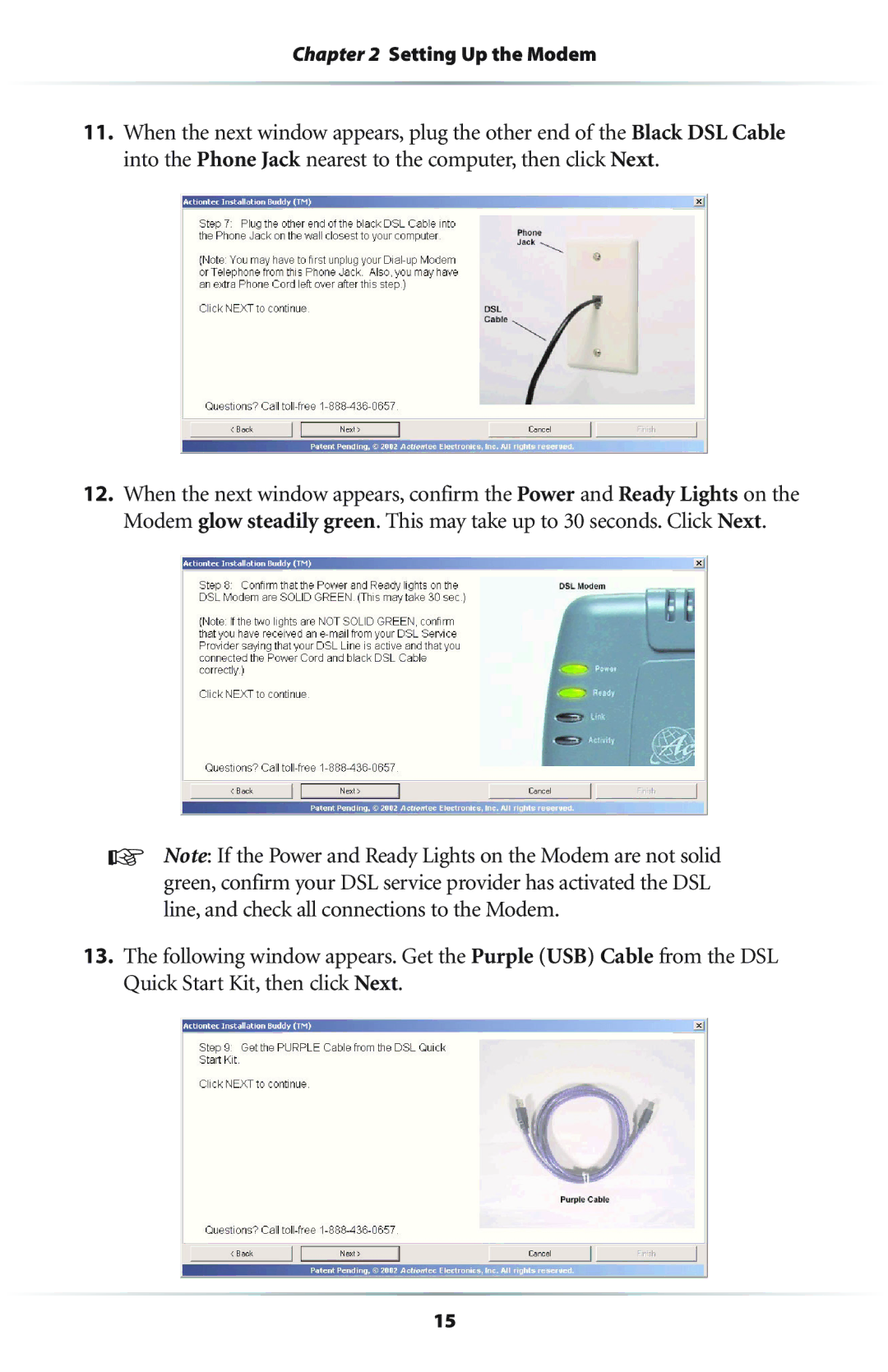 Actiontec electronic R4500U user manual Setting Up the Modem 