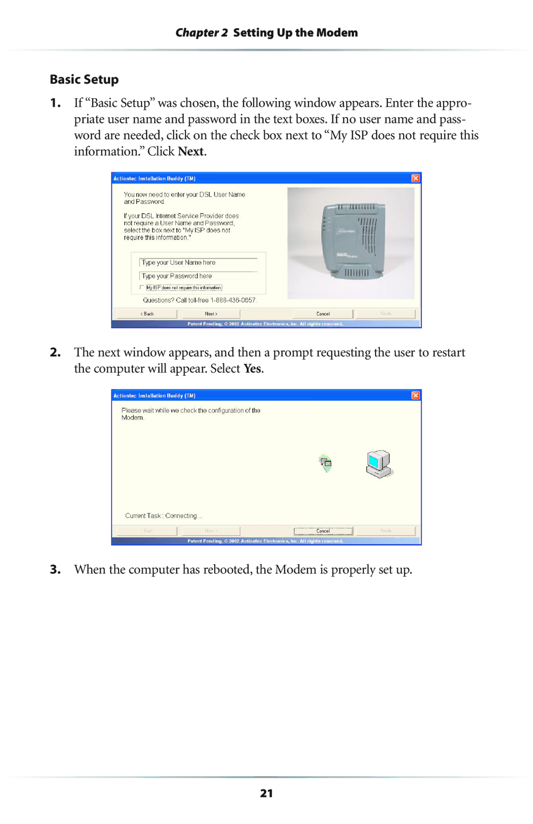 Actiontec electronic R4500U user manual Basic Setup 