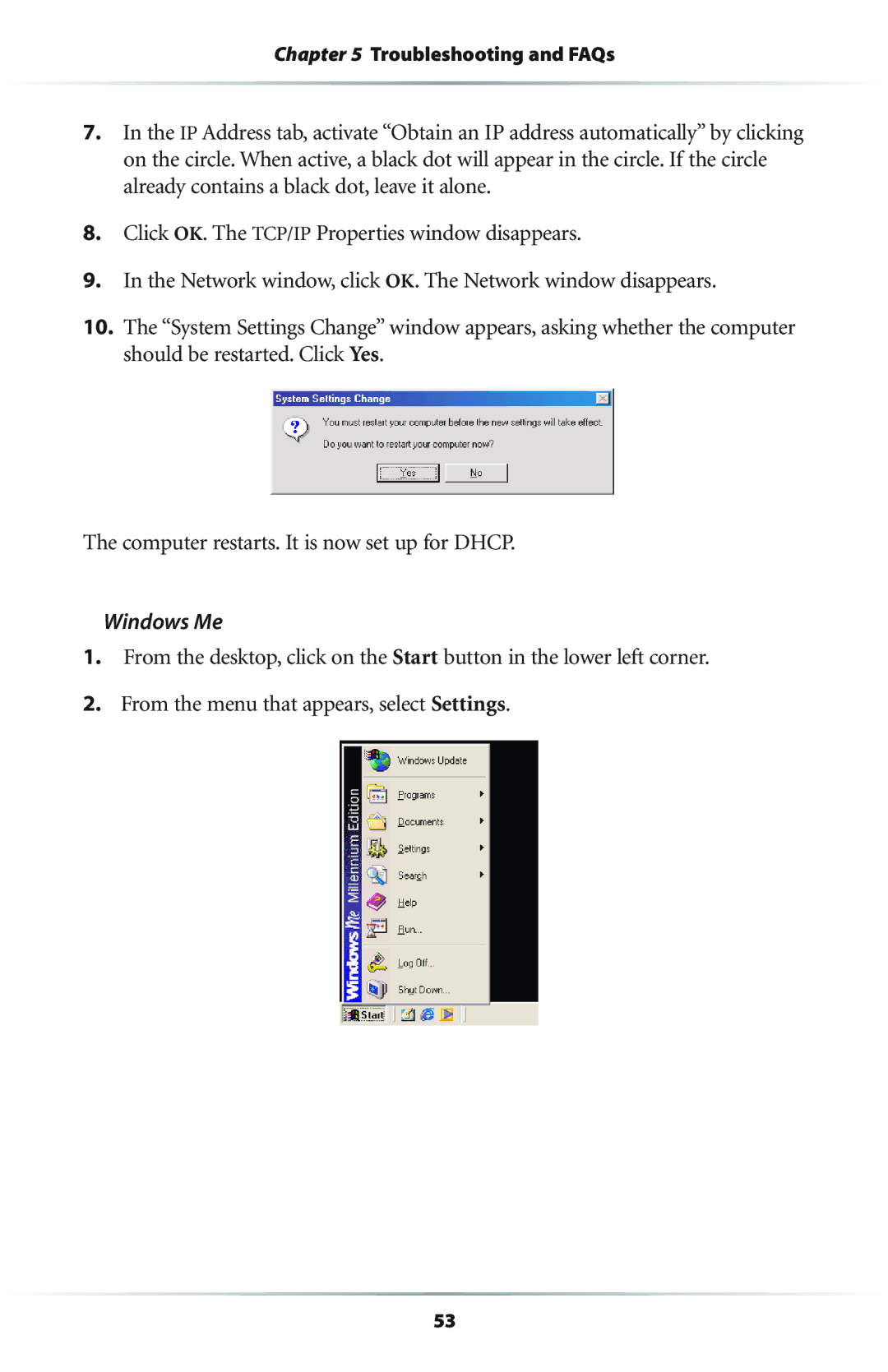 Actiontec electronic R4500U user manual Windows Me 