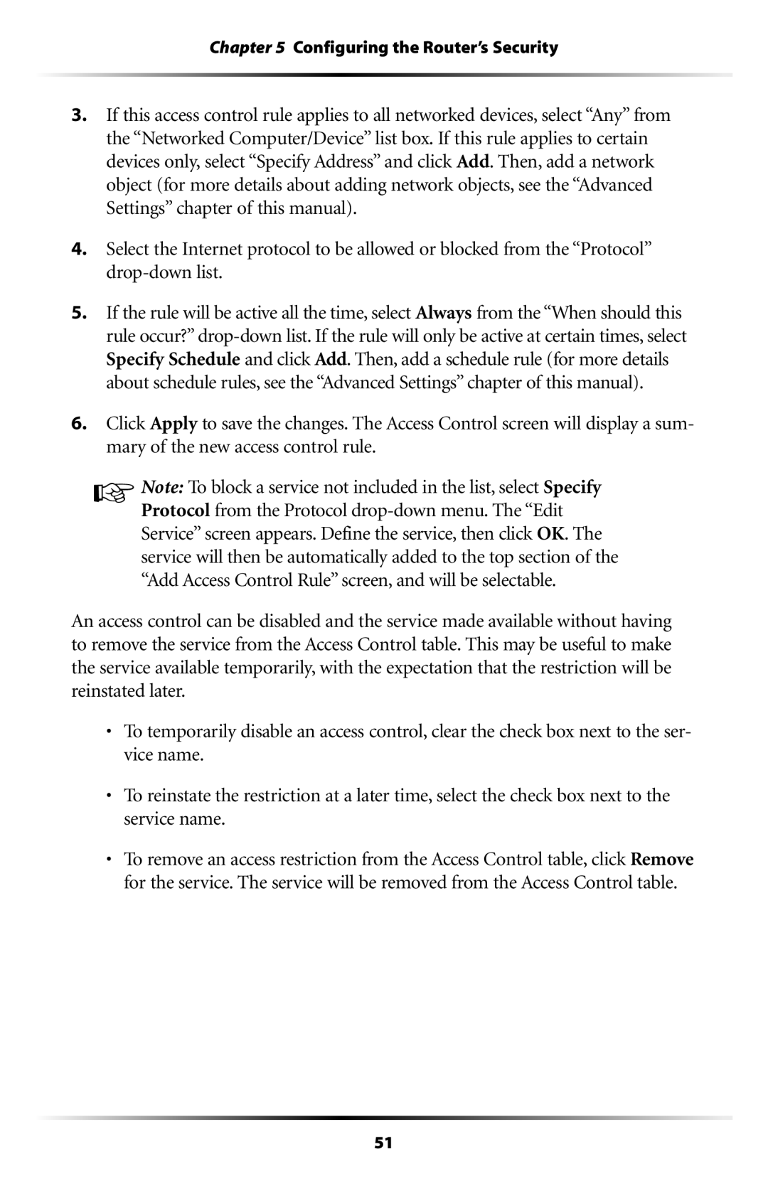 Actiontec electronic RI408 user manual Configuring the Router’s Security 