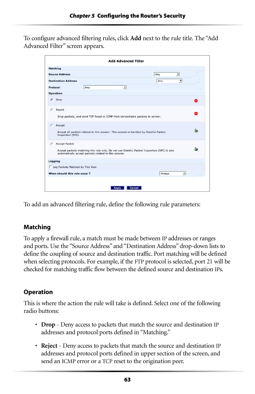 Actiontec electronic RI408 user manual Configuring the Router’s Security 