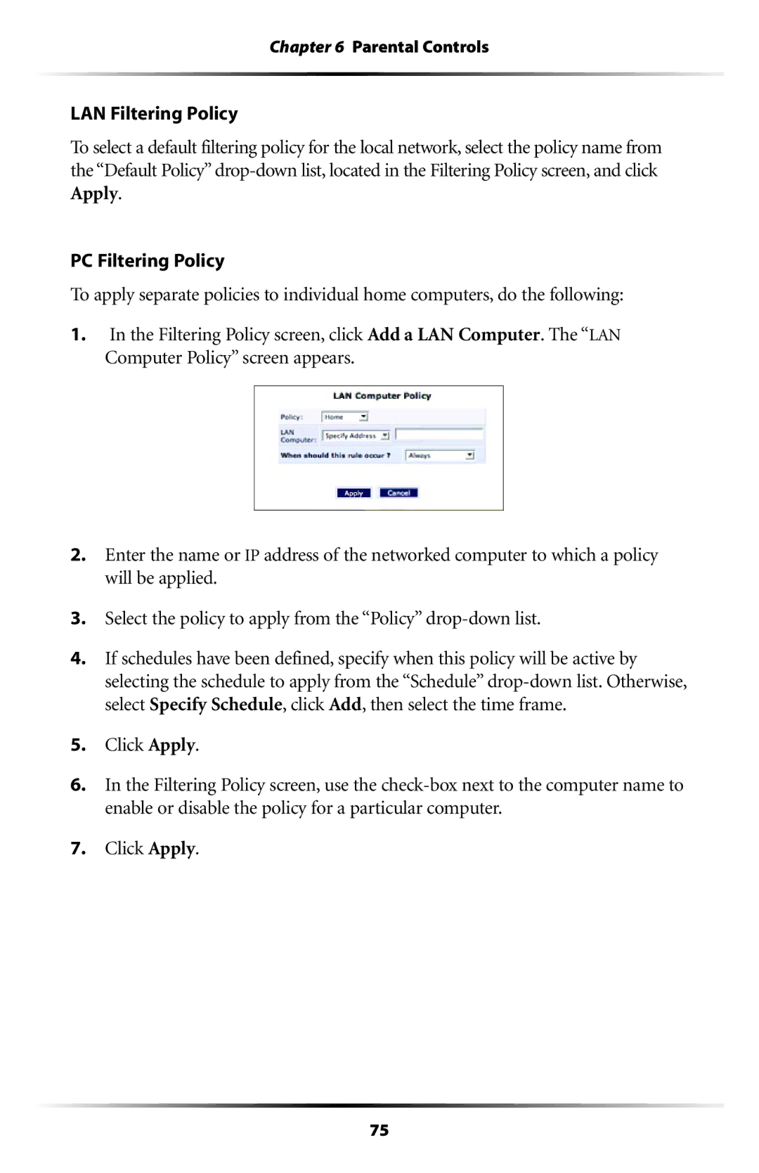 Actiontec electronic RI408 user manual Parental Controls 