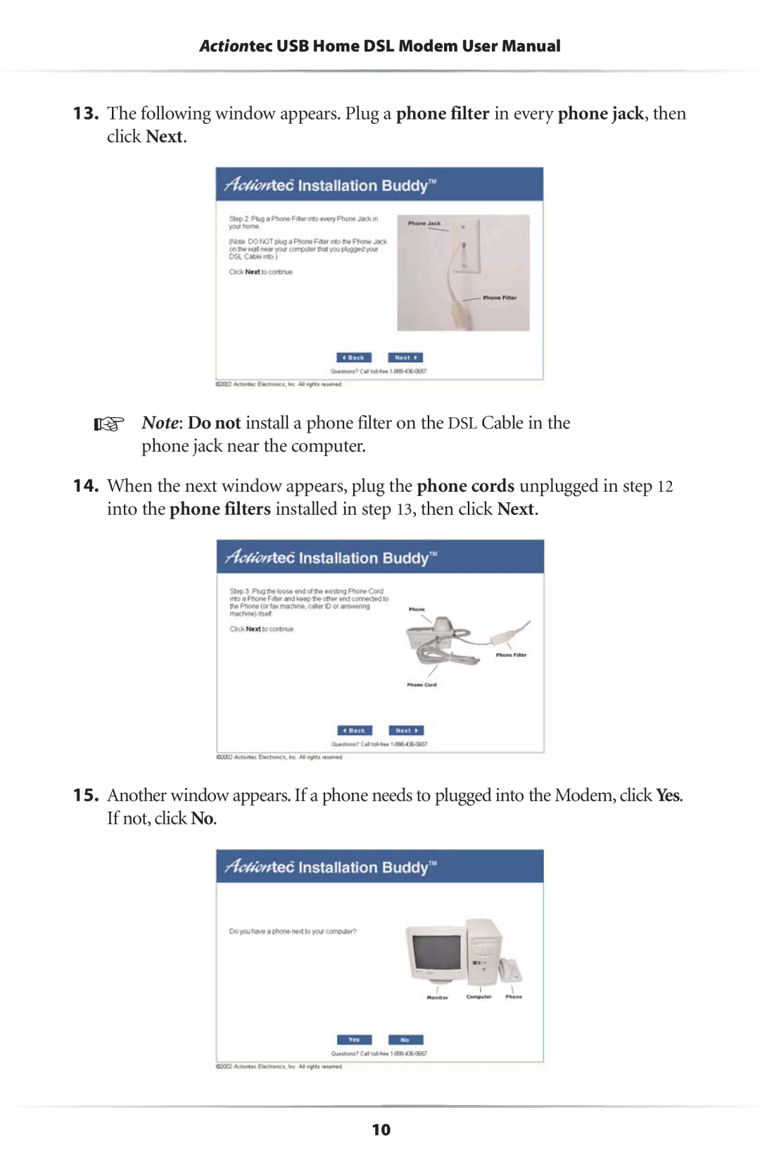 Actiontec electronic UD800TP user manual 