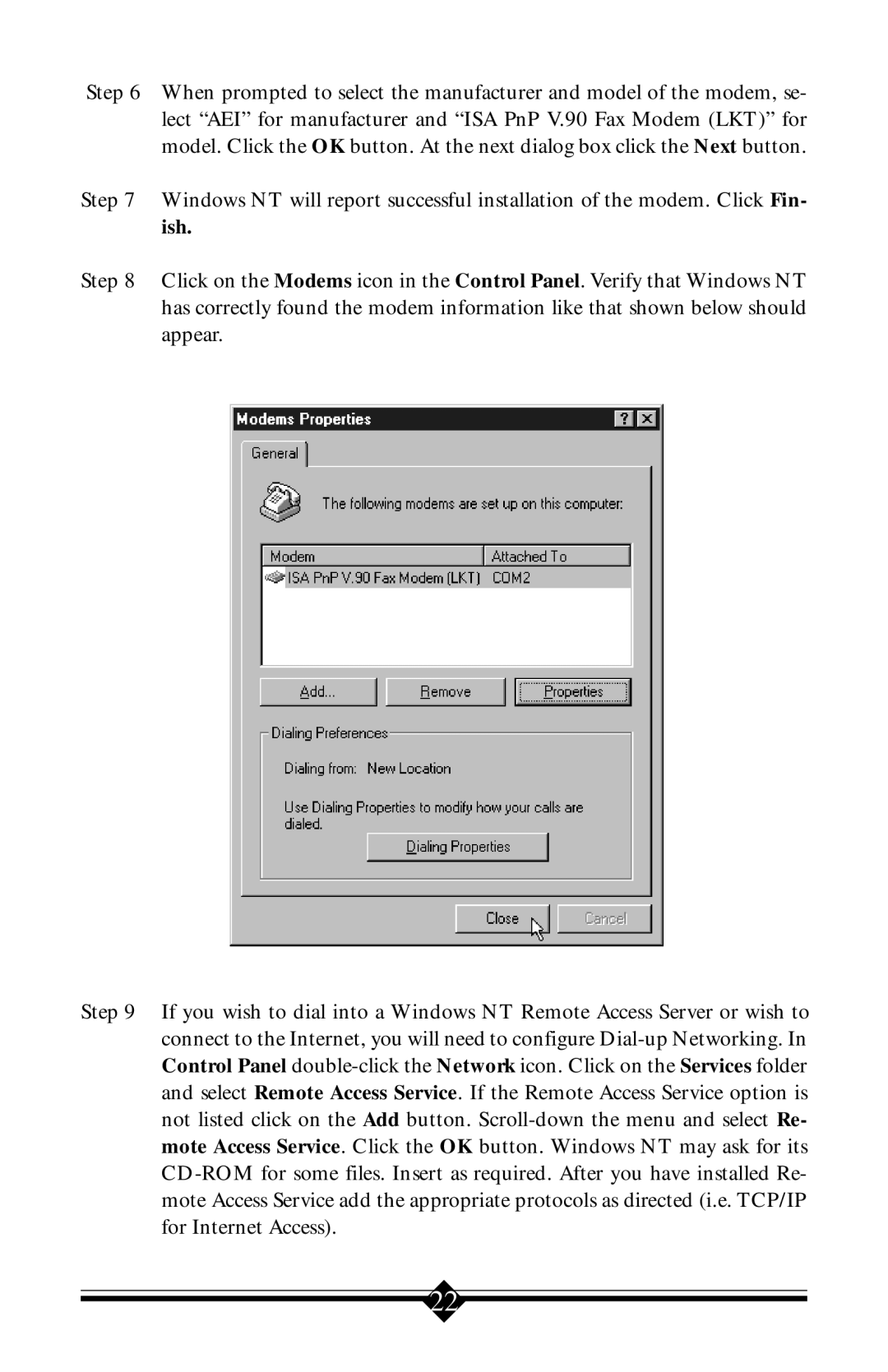 Actiontec electronic V.90 ISA user manual 