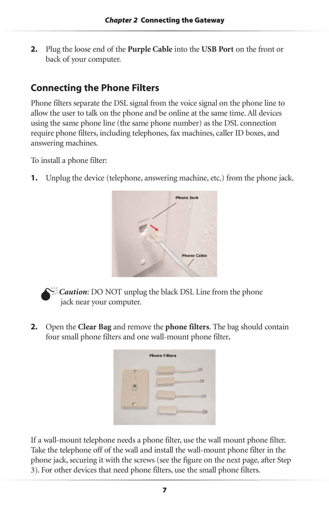 Actiontec electronic Wireless-Ready user manual Connecting the Phone Filters 