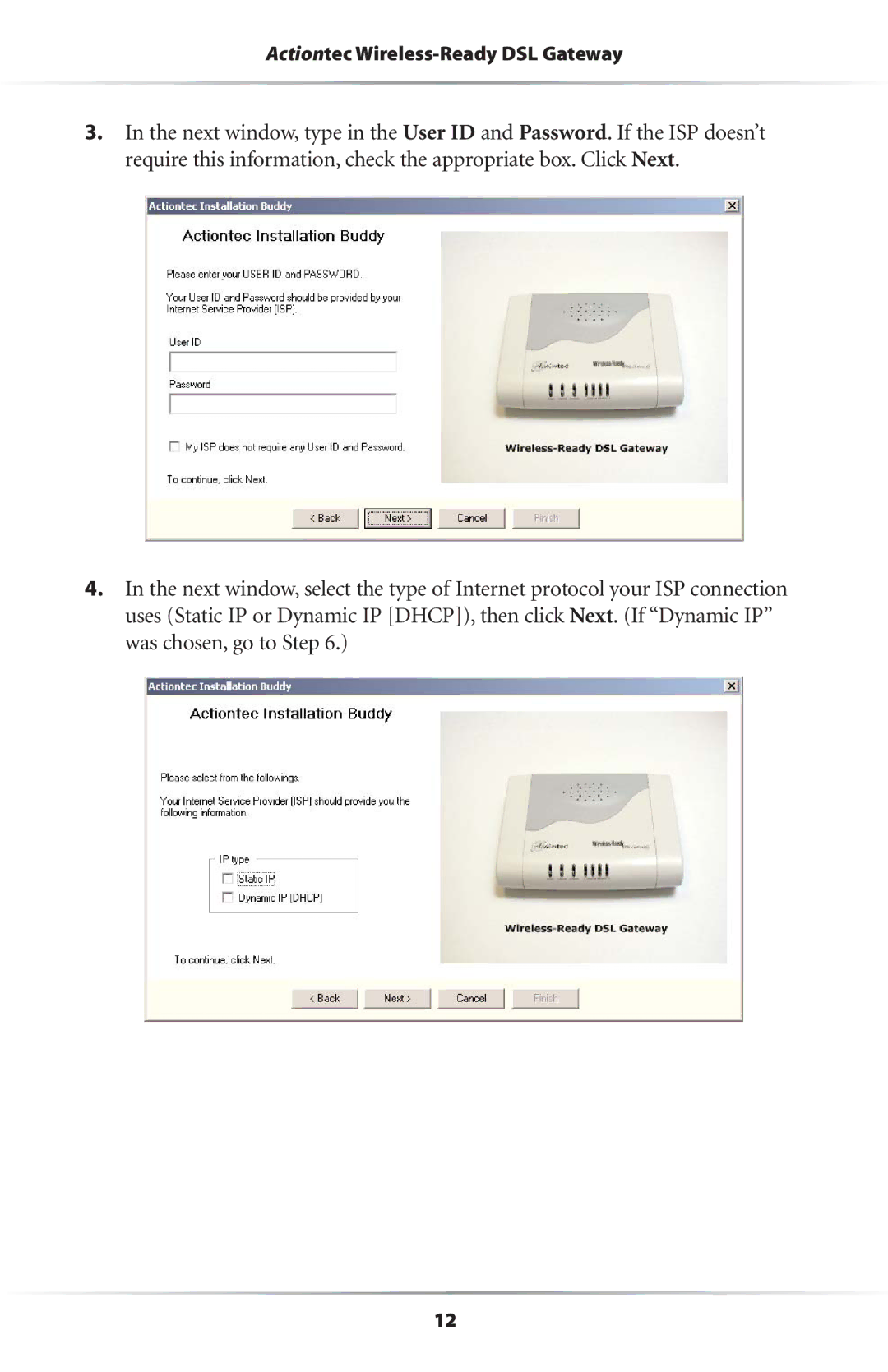 Actiontec electronic user manual Actiontec Wireless-Ready DSL Gateway 