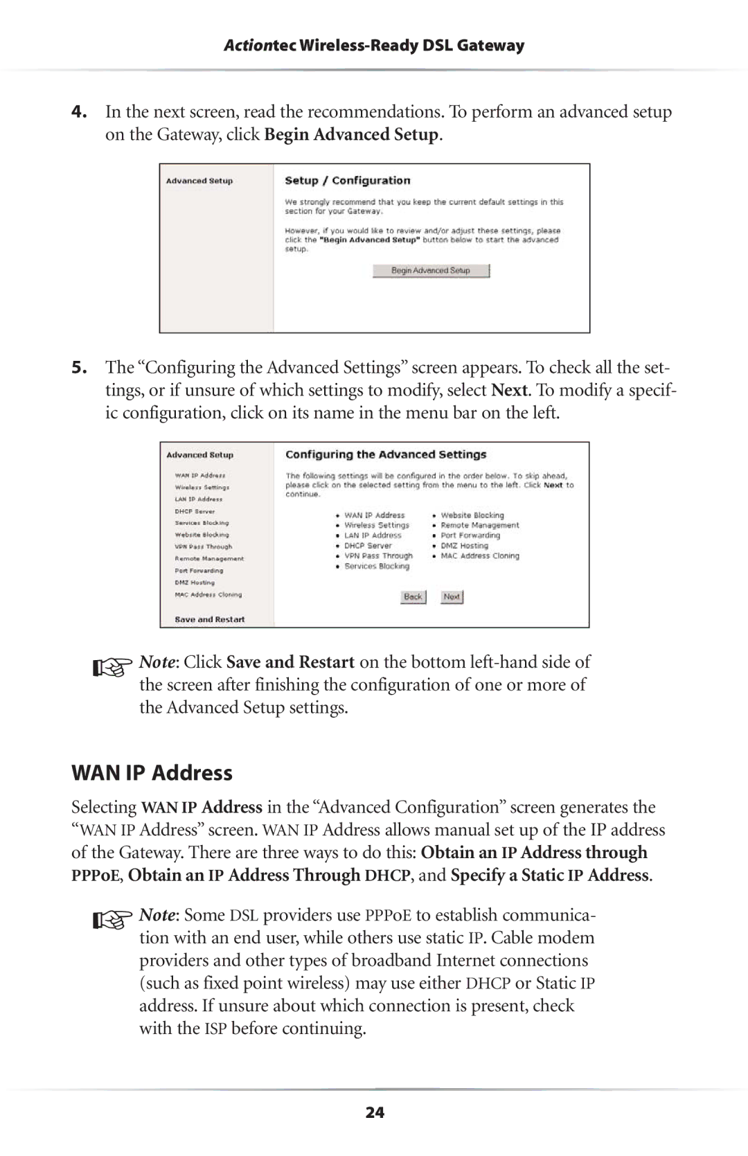 Actiontec electronic Wireless-Ready user manual WAN IP Address 