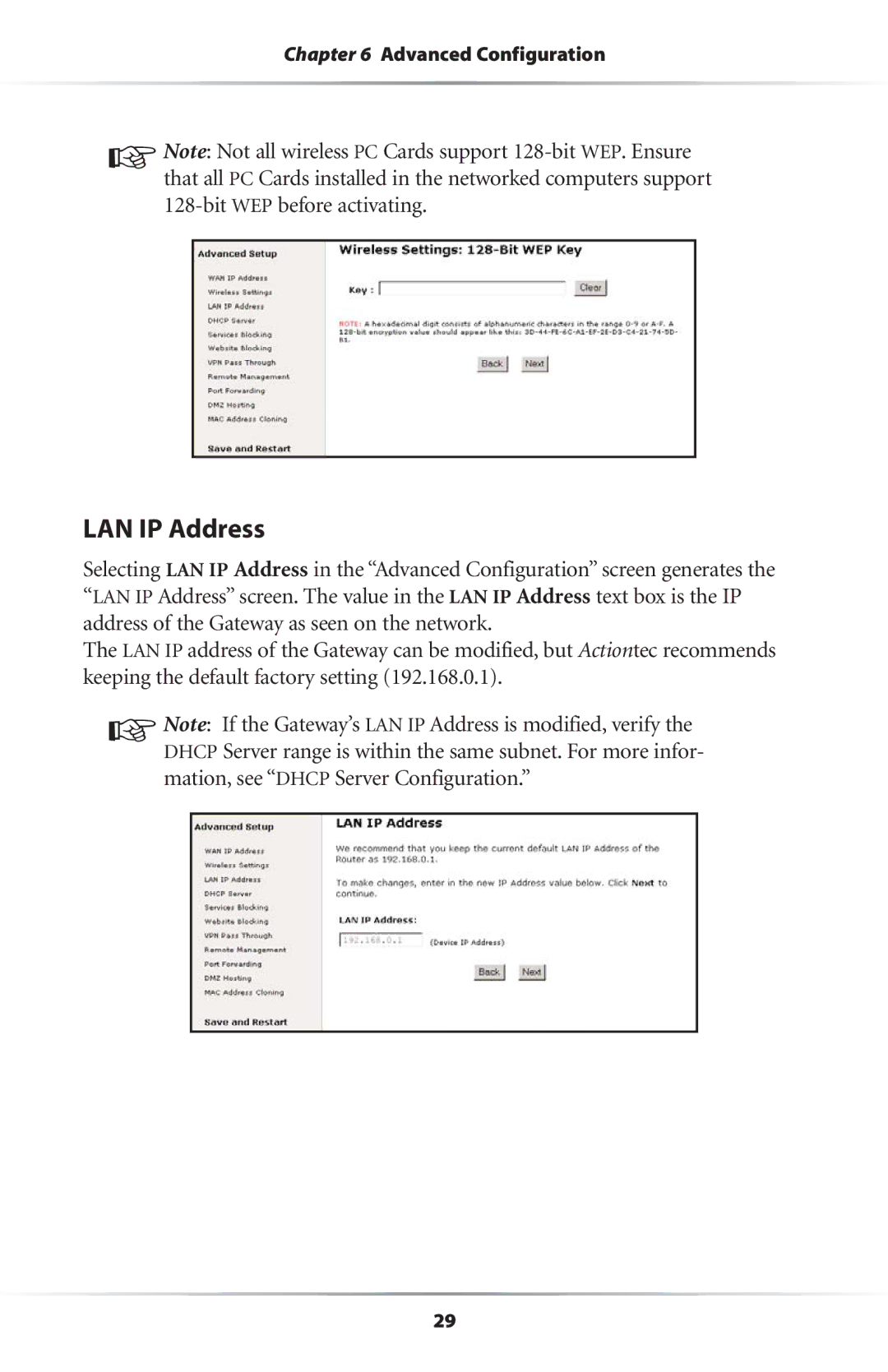 Actiontec electronic Wireless-Ready user manual LAN IP Address 