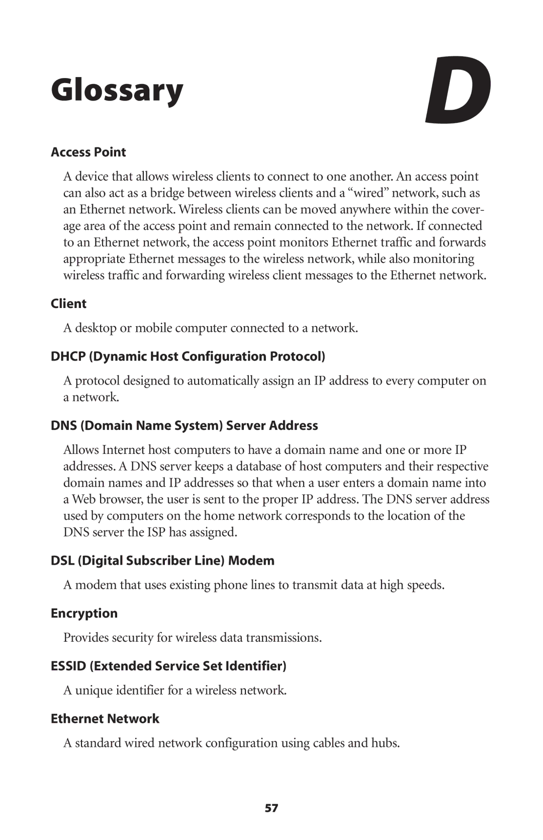 Actiontec electronic Wireless-Ready user manual Glossary 