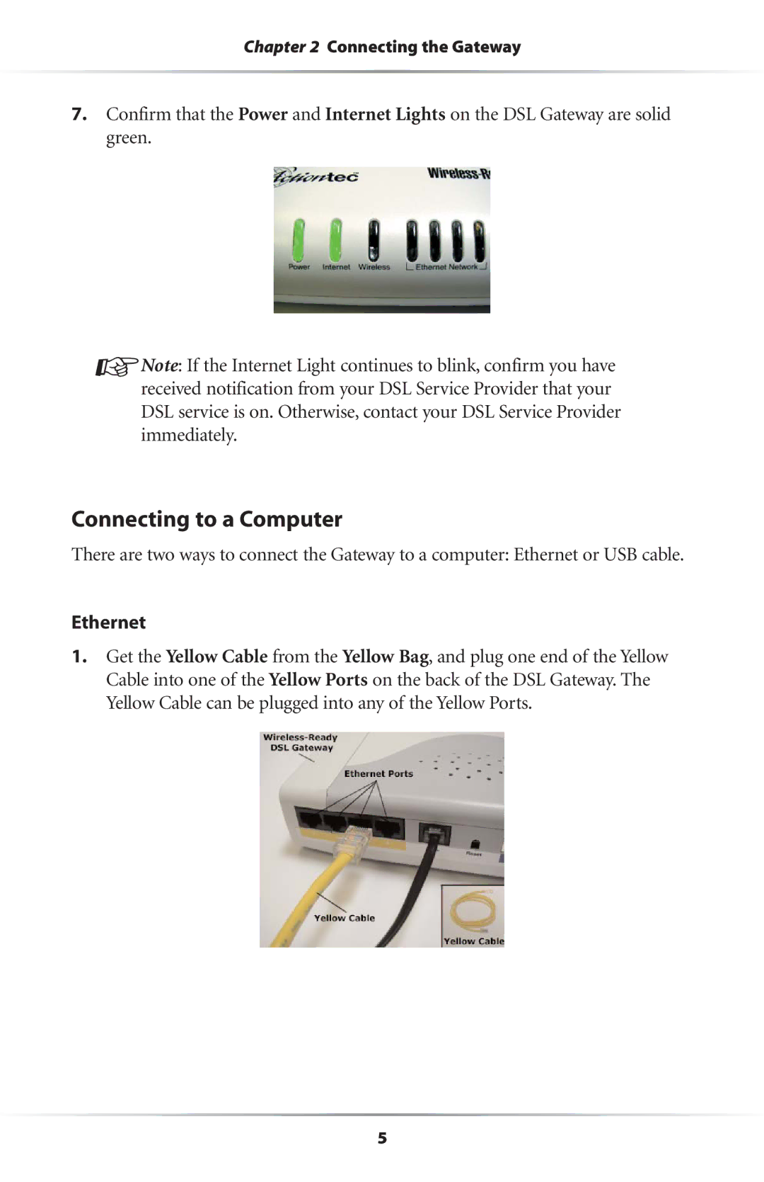 Actiontec electronic Wireless-Ready user manual Connecting to a Computer, Ethernet 