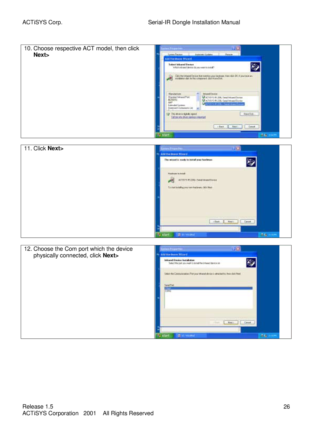 ACTiSYS ACT-IR220L, ACT-IR200L user manual Next 