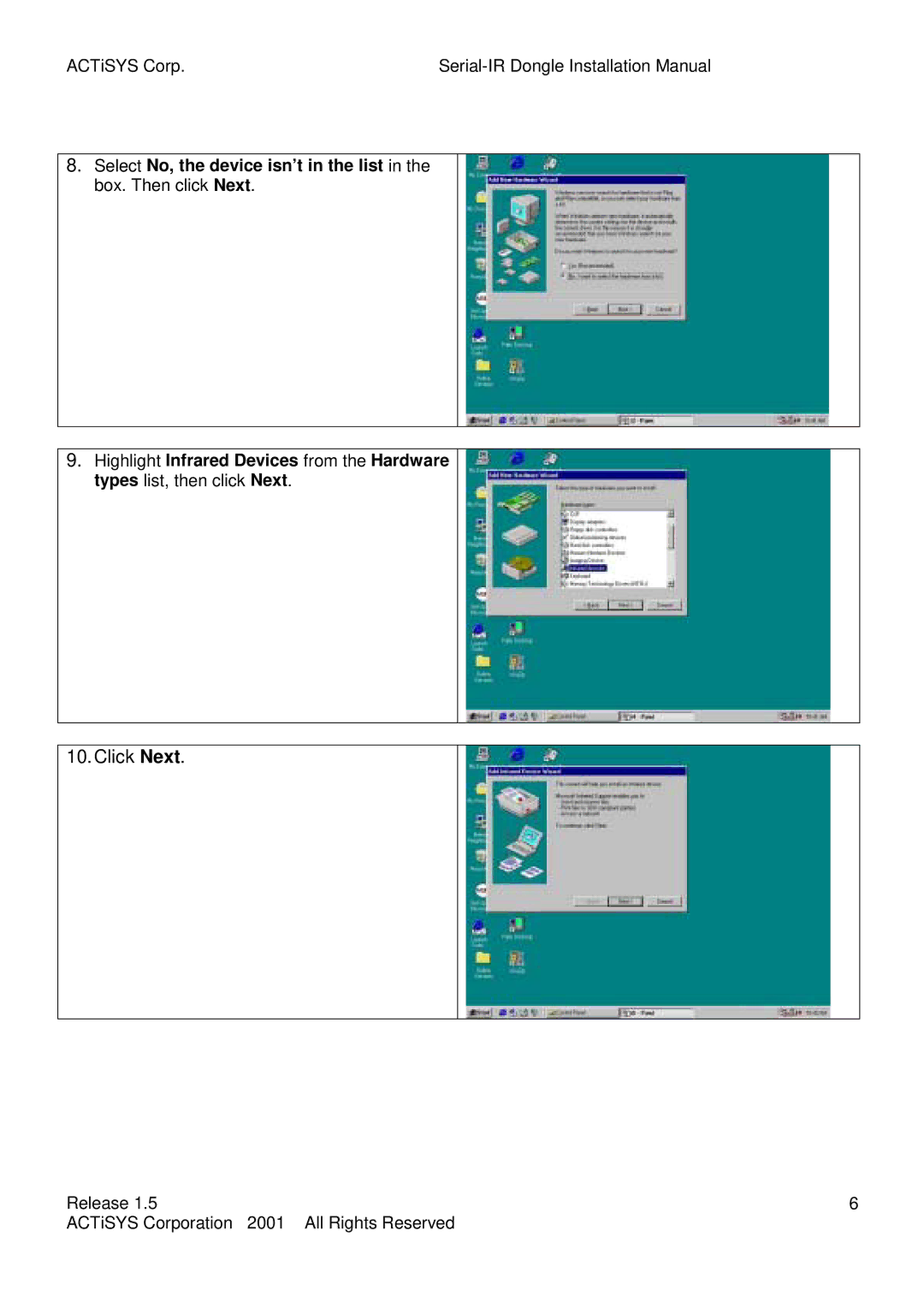 ACTiSYS ACT-IR220L, ACT-IR200L user manual Click Next 